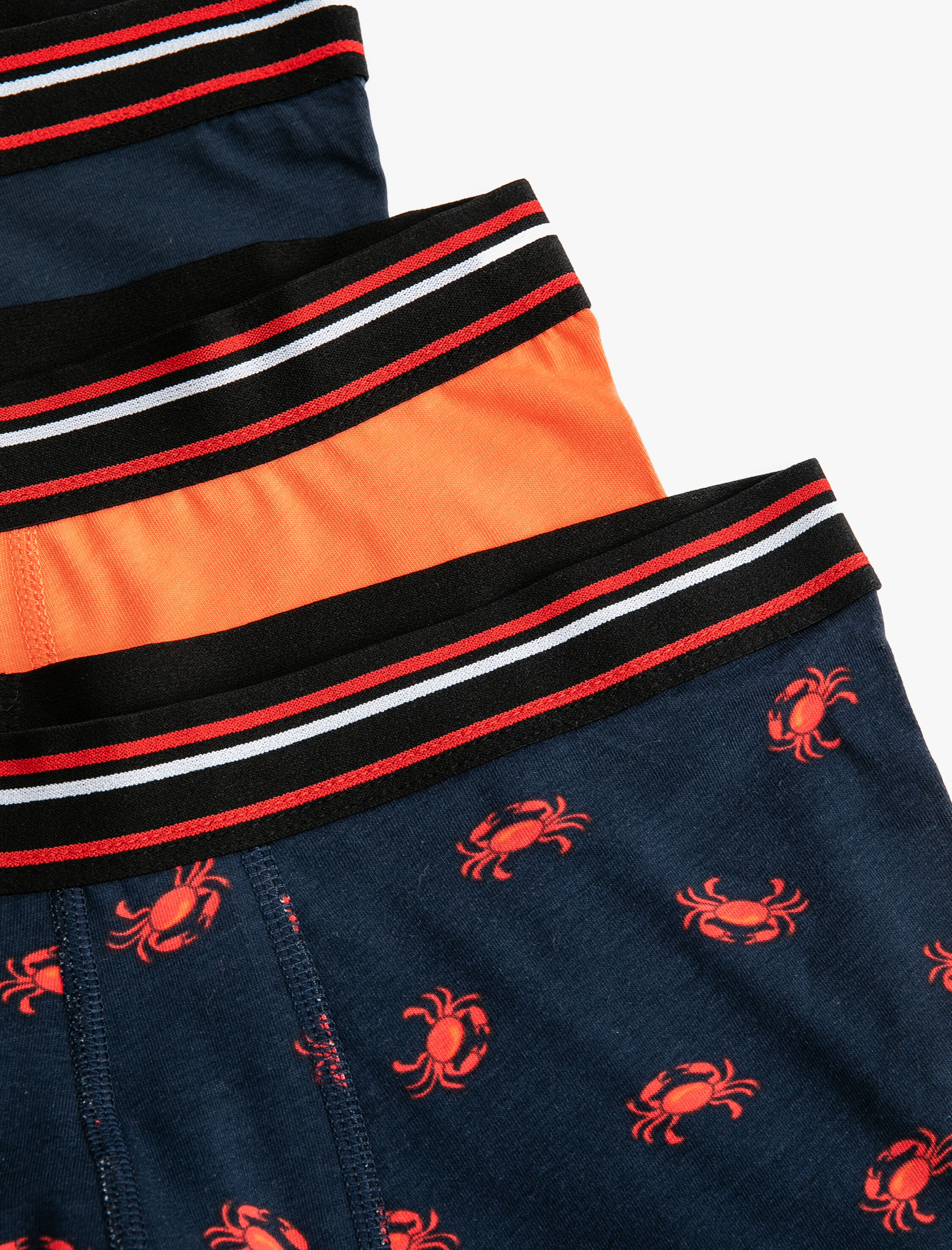   3'lü Boxer Seti Yengeç Baskılı Çok Renkli Pamuklu