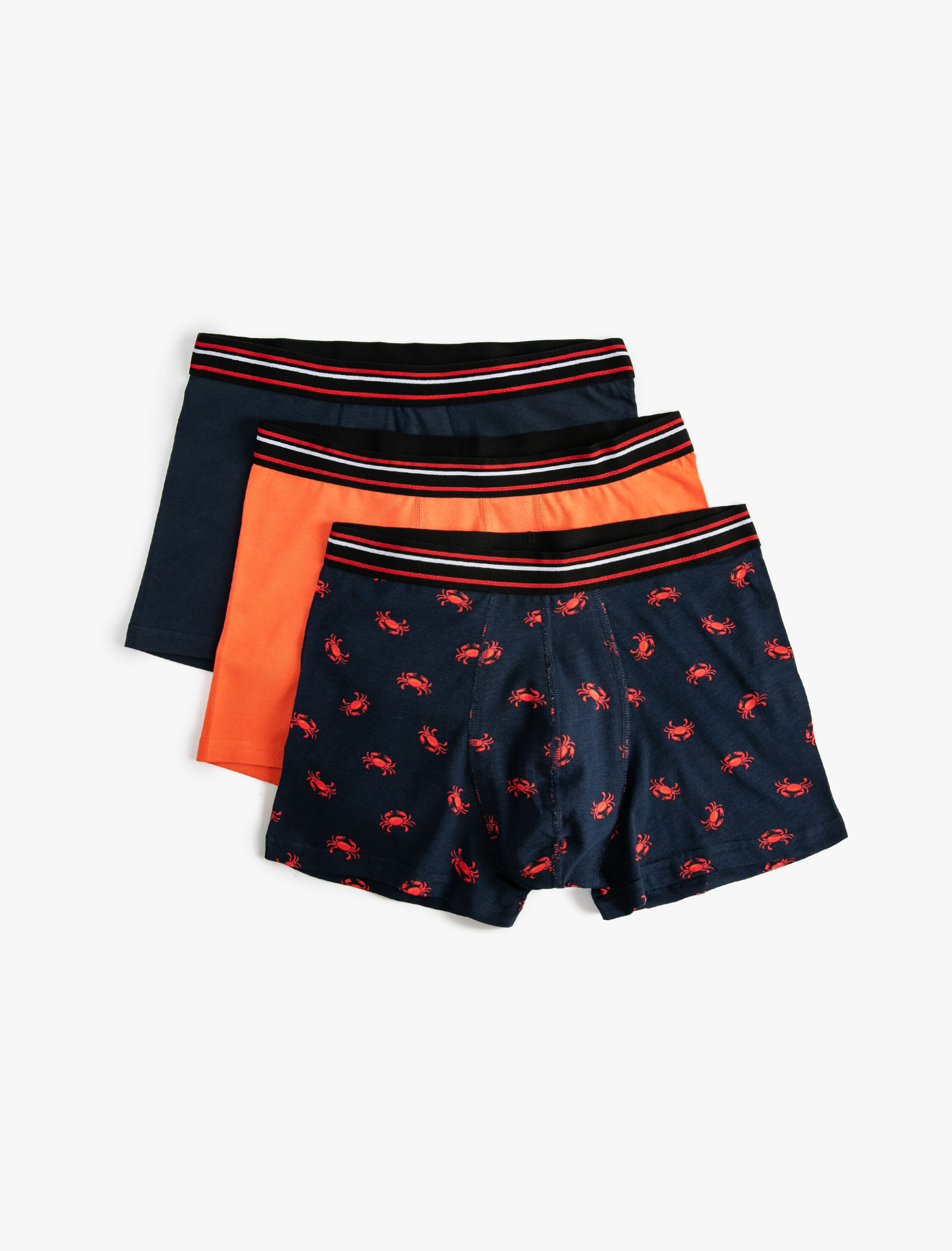 Koton Erkek 3'lü Boxer Seti Yengeç Baskılı Çok Renkli Pamuklu -1