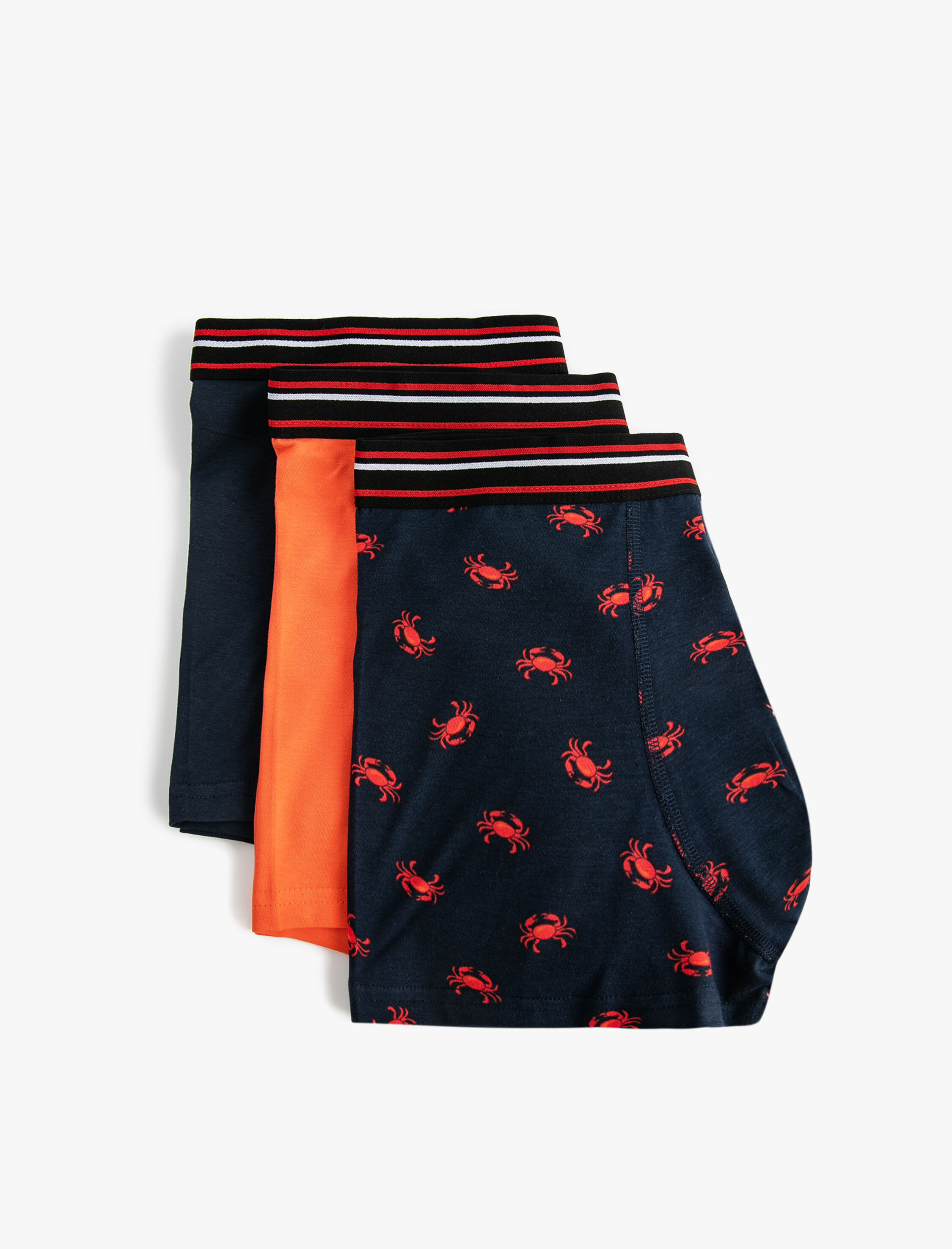   3'lü Boxer Seti Yengeç Baskılı Çok Renkli Pamuklu