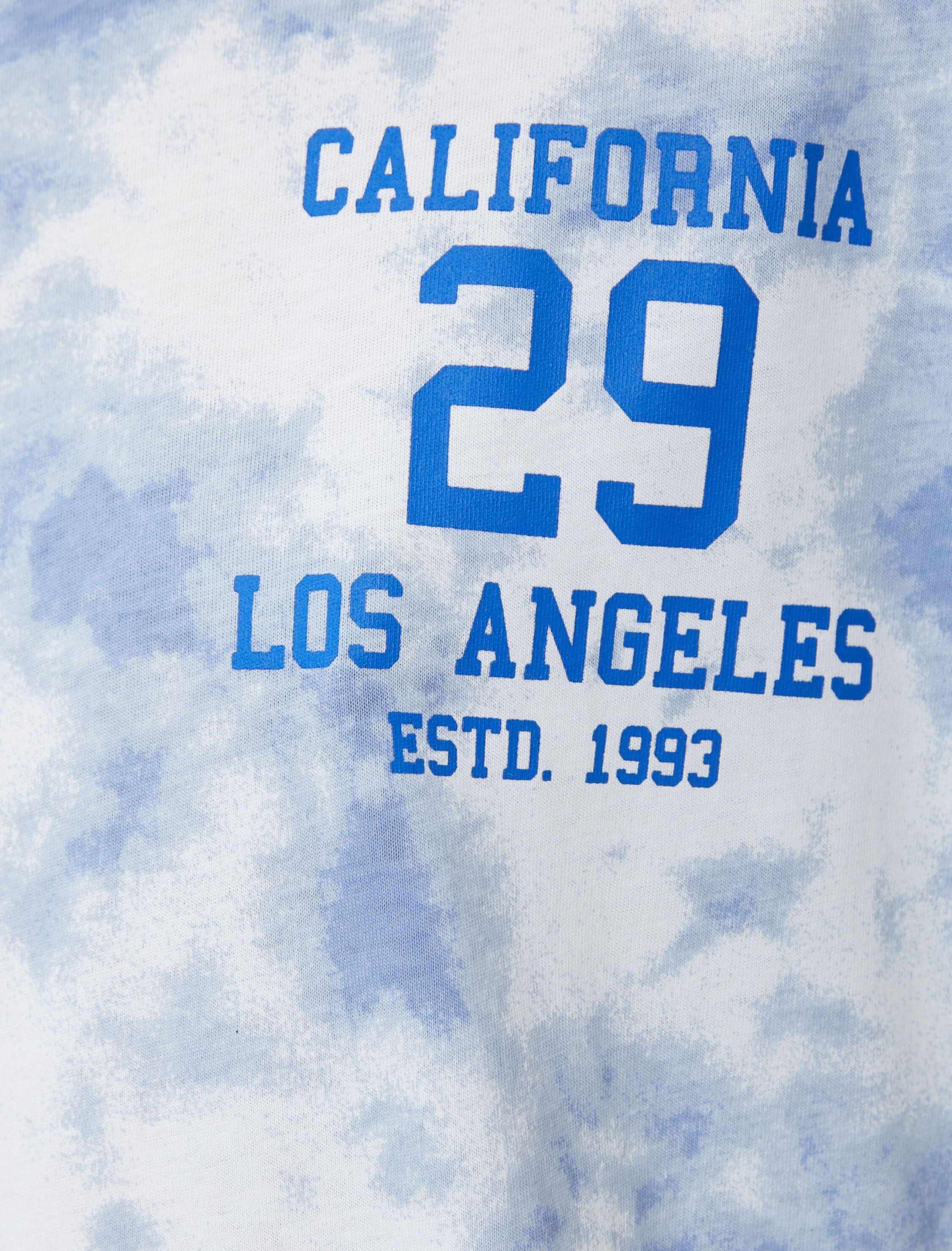 Batik Desenli Tişört Baskılı Kısa Kollu Bisiklet Yaka Pamuklu