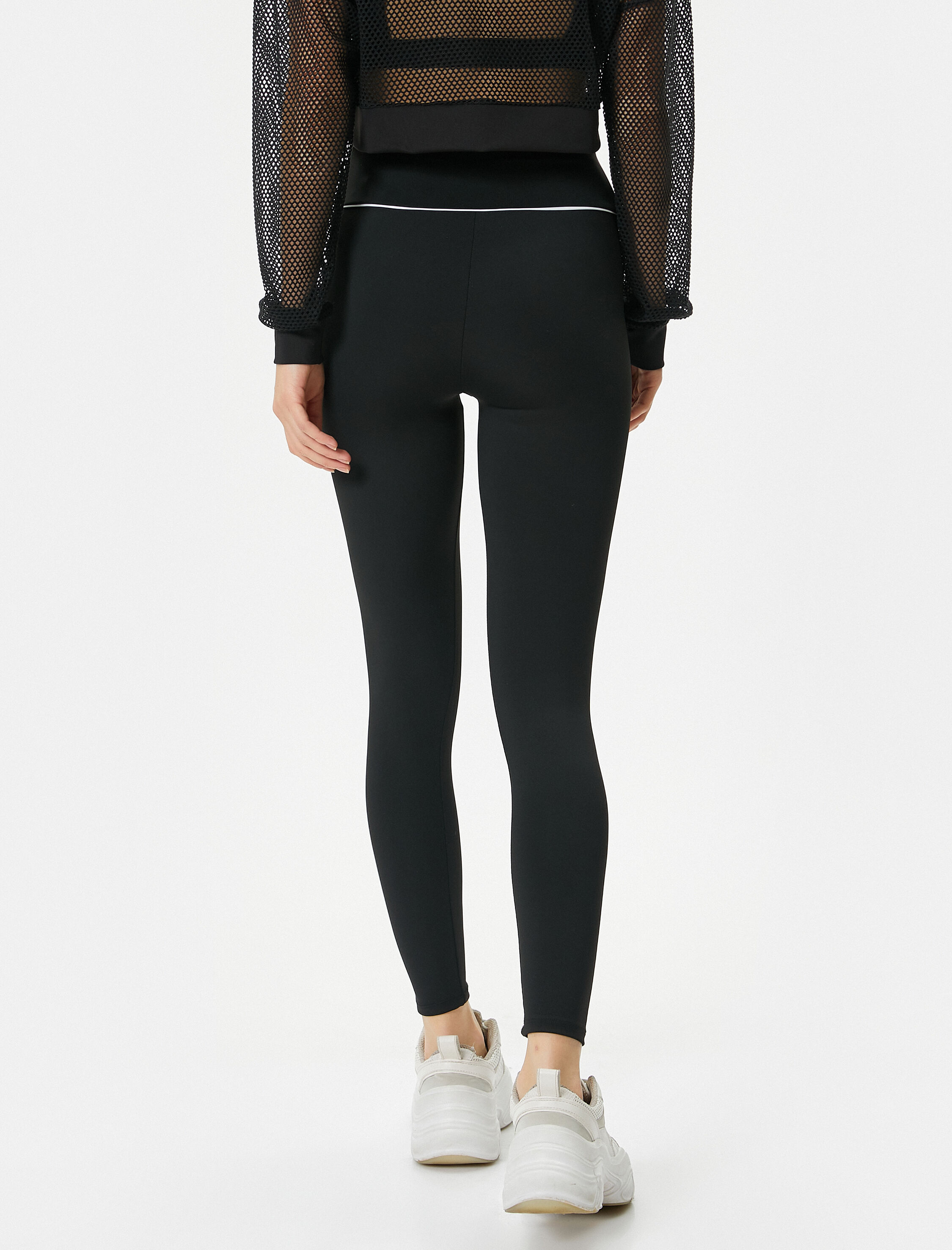   Spor Tayt Yüksek Bel Çizgi Detaylı Slim Fit