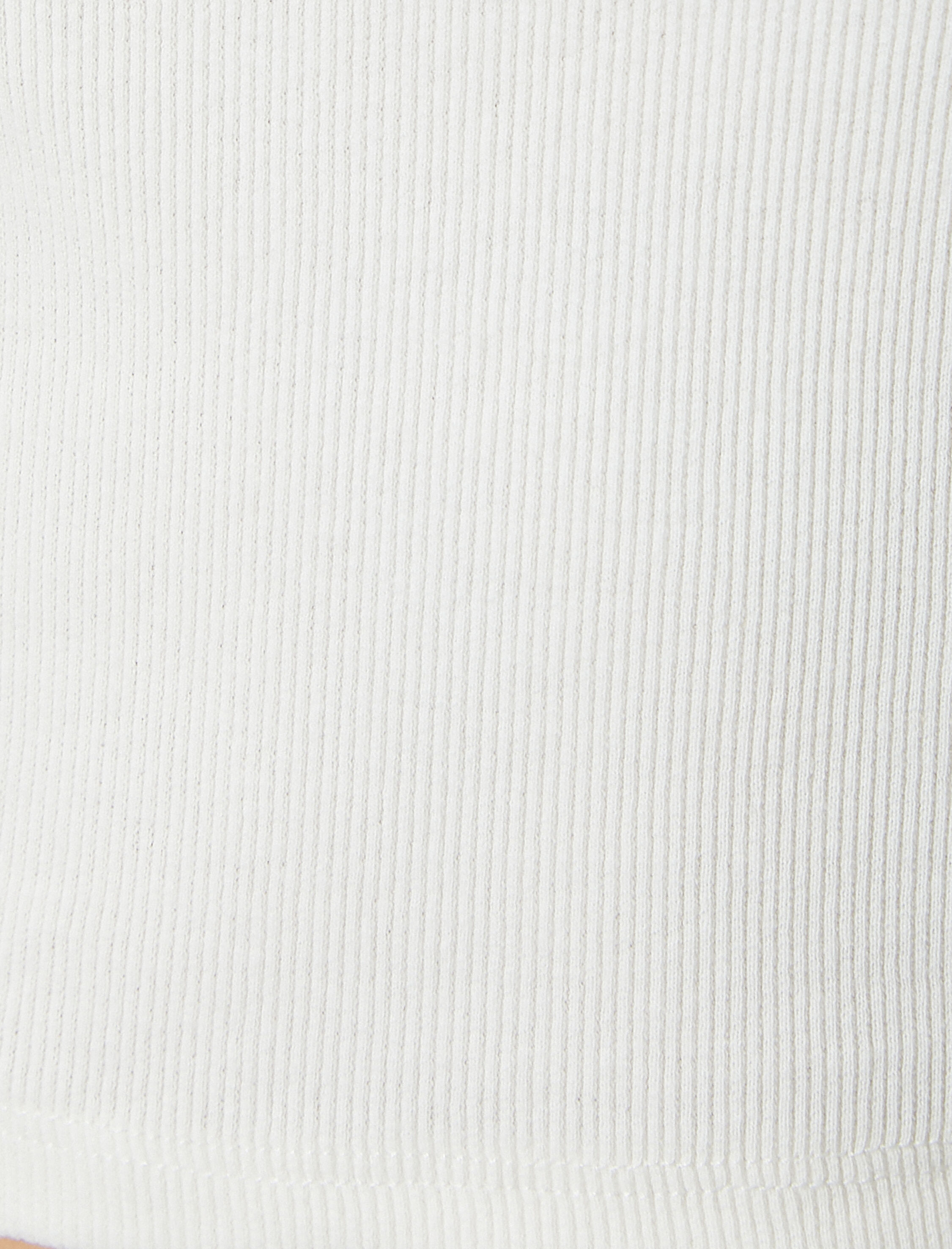   U Yaka Basic Crop Tişört Ribanalı Dantel Detaylı Kısa Kollu Pamuklu