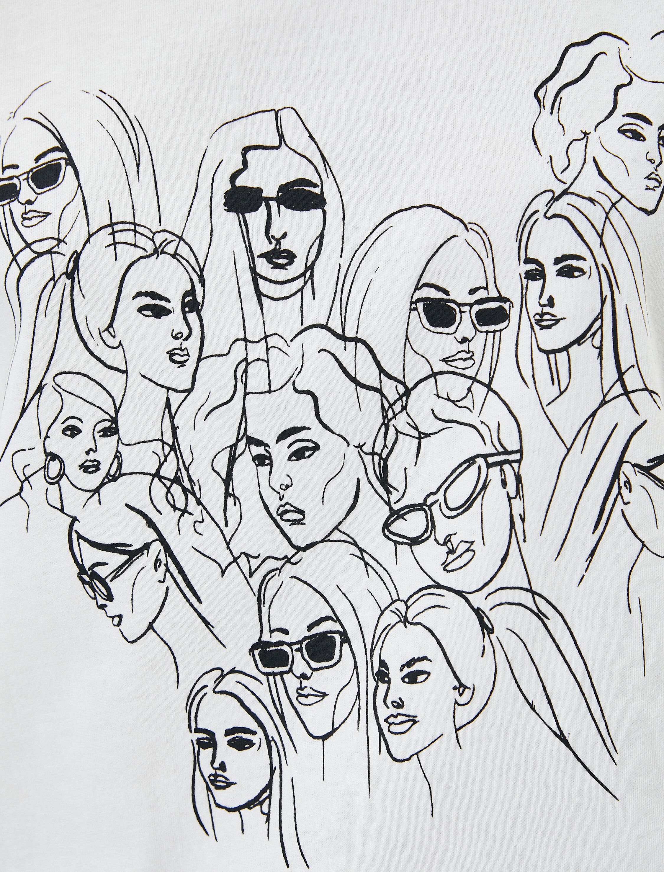   Baskılı Tişört Kısa Kollu Bisiklet Yaka Pamuklu