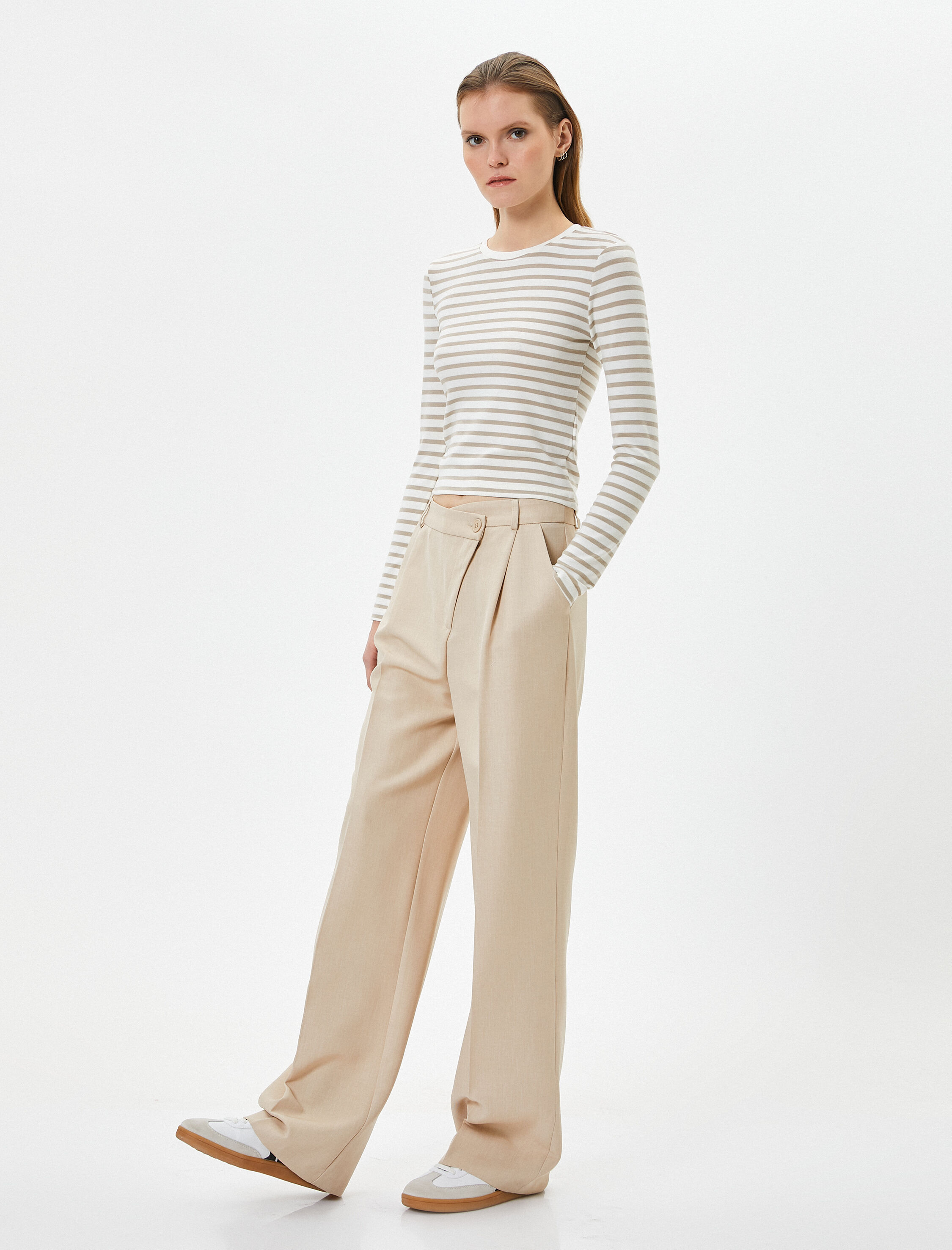   Uzun Kollu Tişört Bisiklet Yaka Standart Kesim