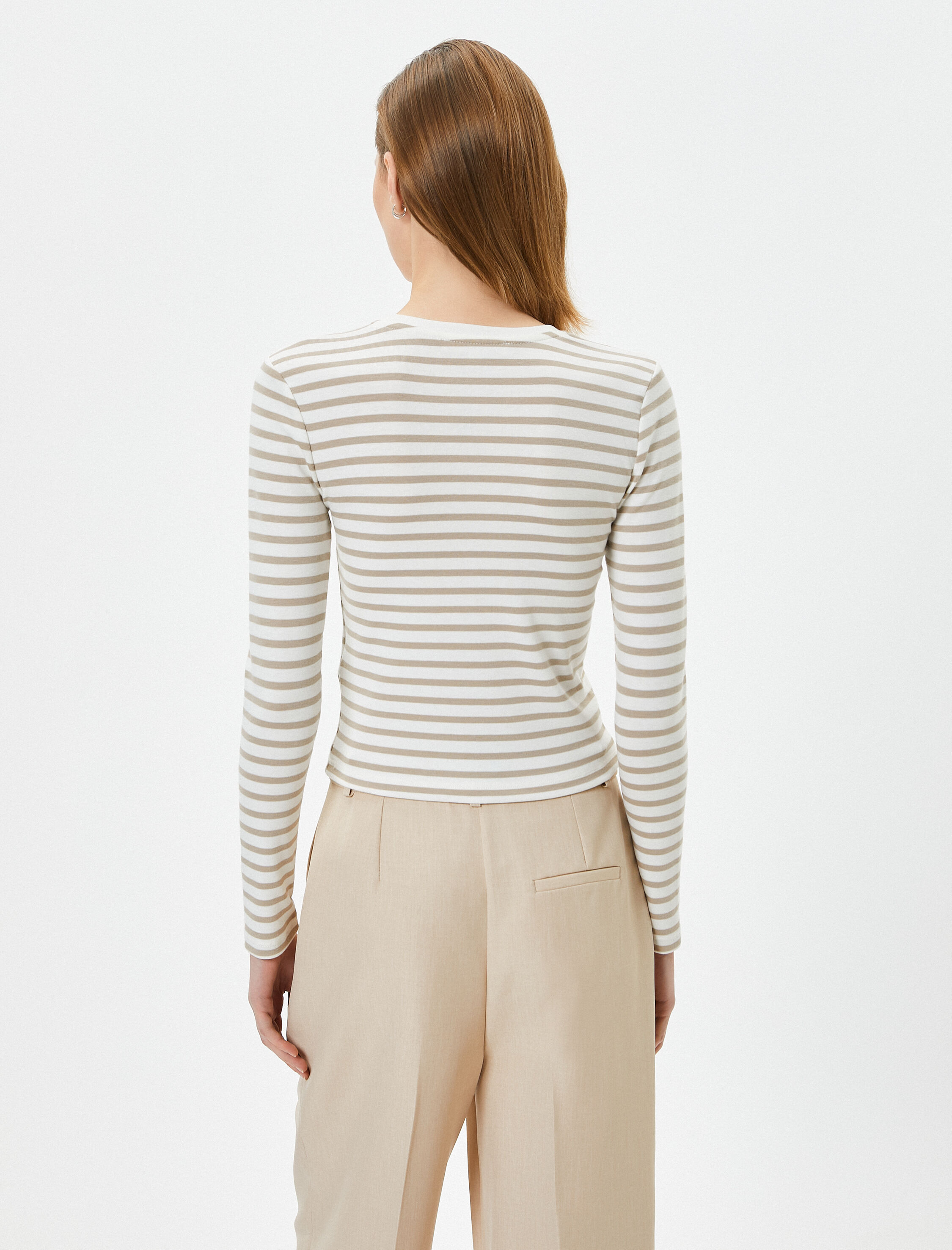   Uzun Kollu Tişört Bisiklet Yaka Standart Kesim