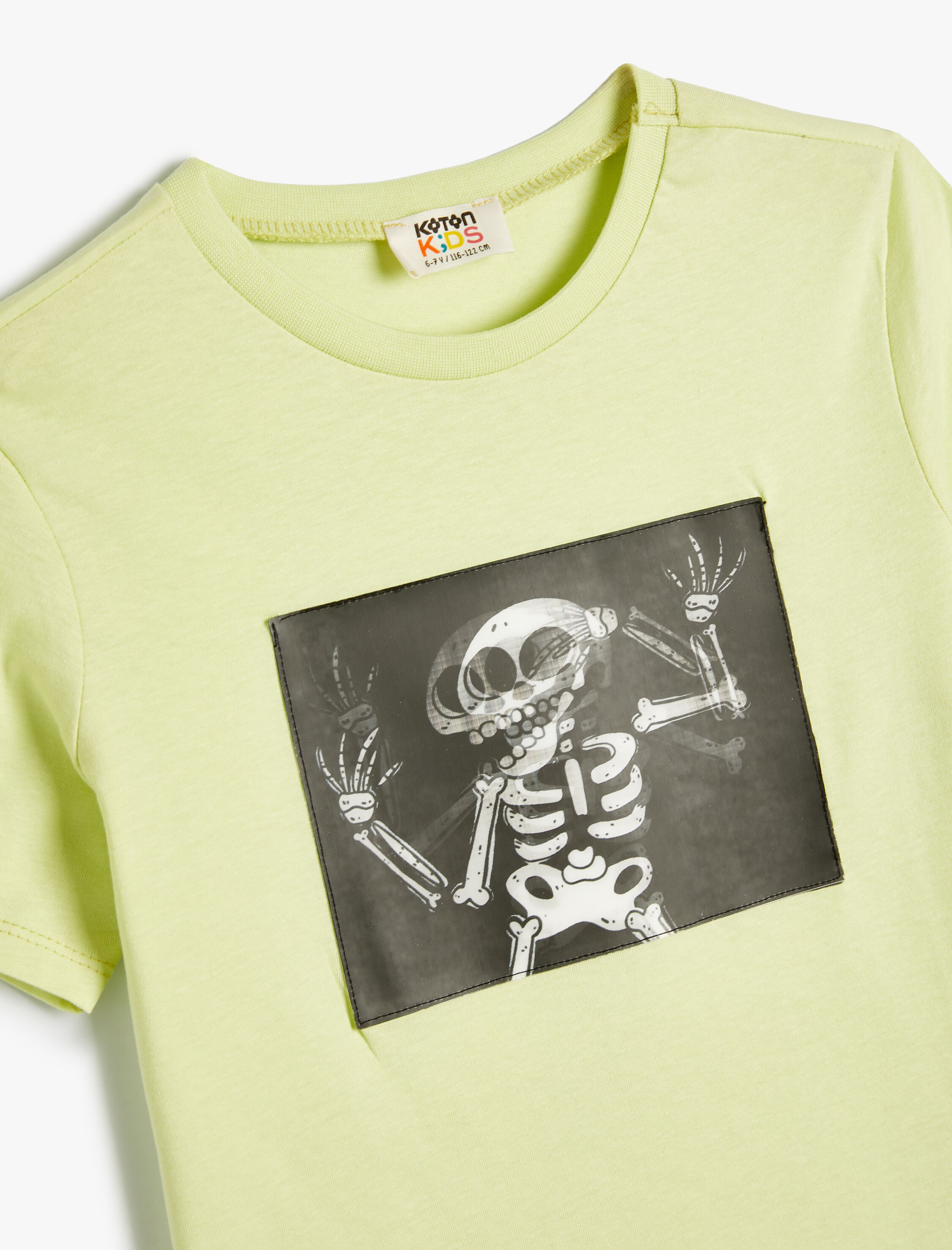  Erkek Çocuk Hologram Baskılı Tişört Kısa Kollu Bisiklet Yaka Pamuklu