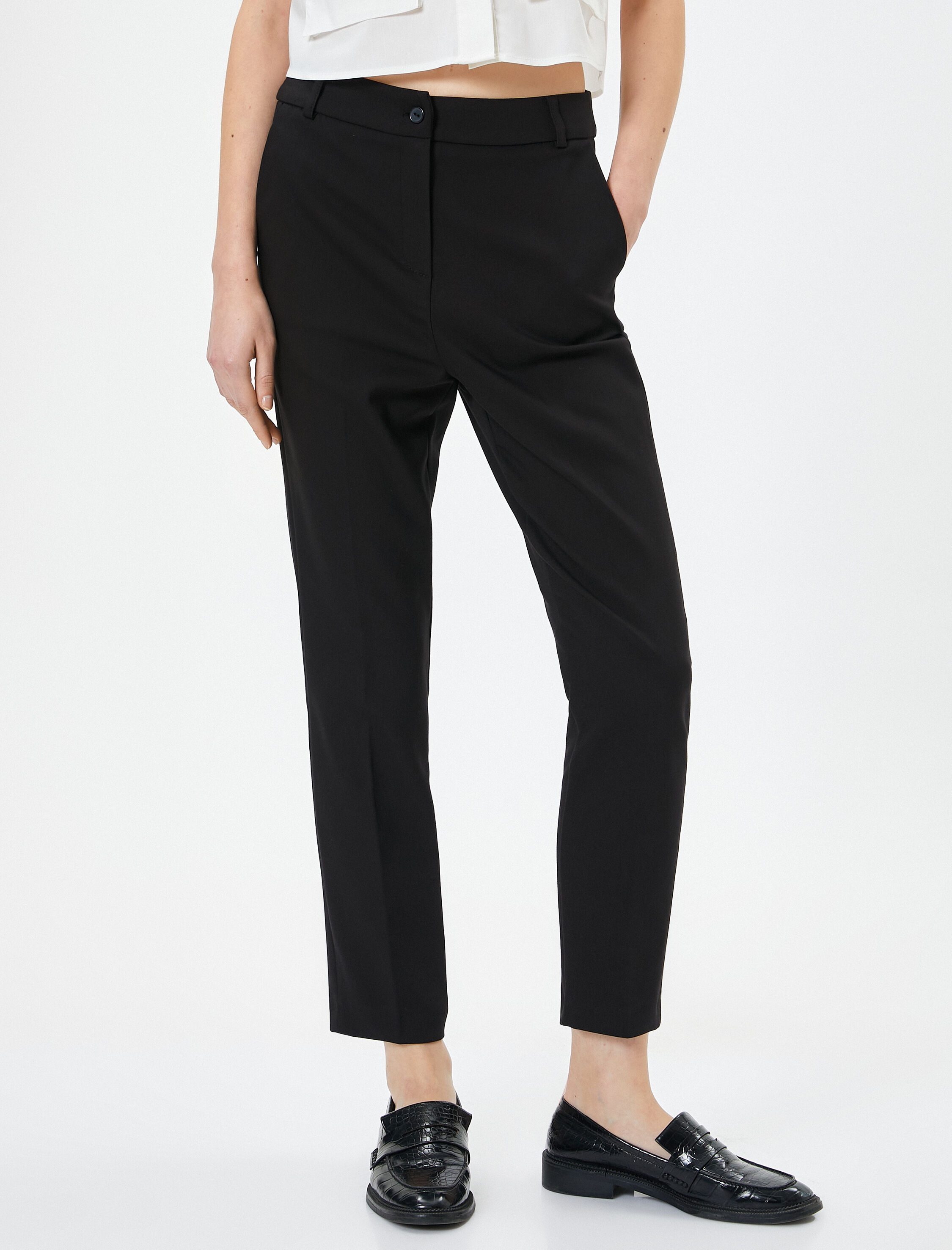   Chino Kumaş Pantolon Normal Bel Cepli