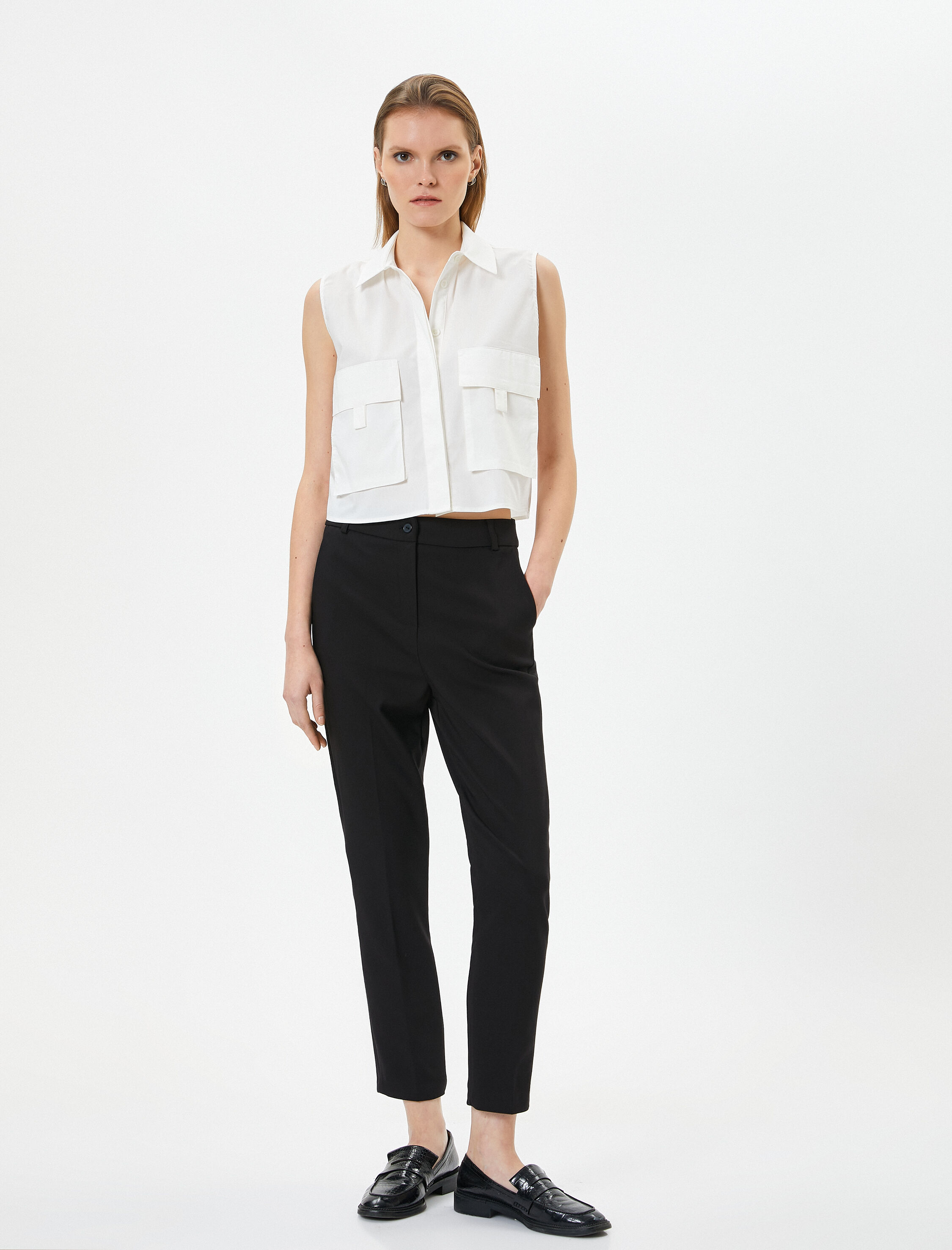   Chino Kumaş Pantolon Normal Bel Cepli