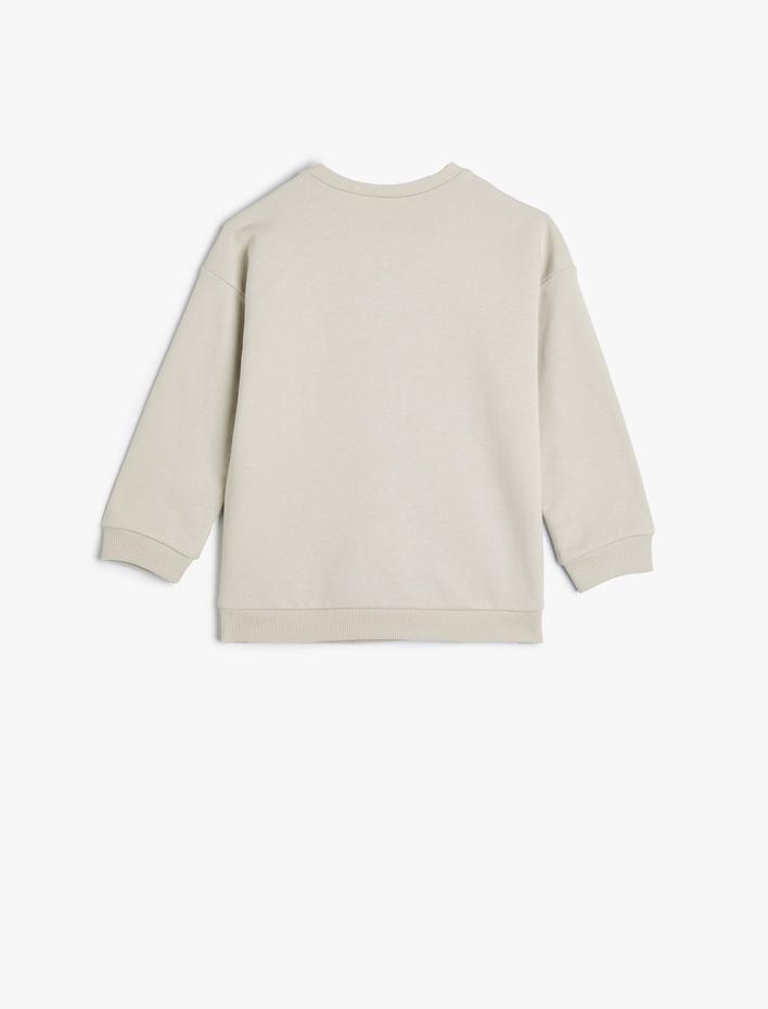 Erkek Bebek Düğmeli Sweatshirt Uzun Kollu Pamuklu