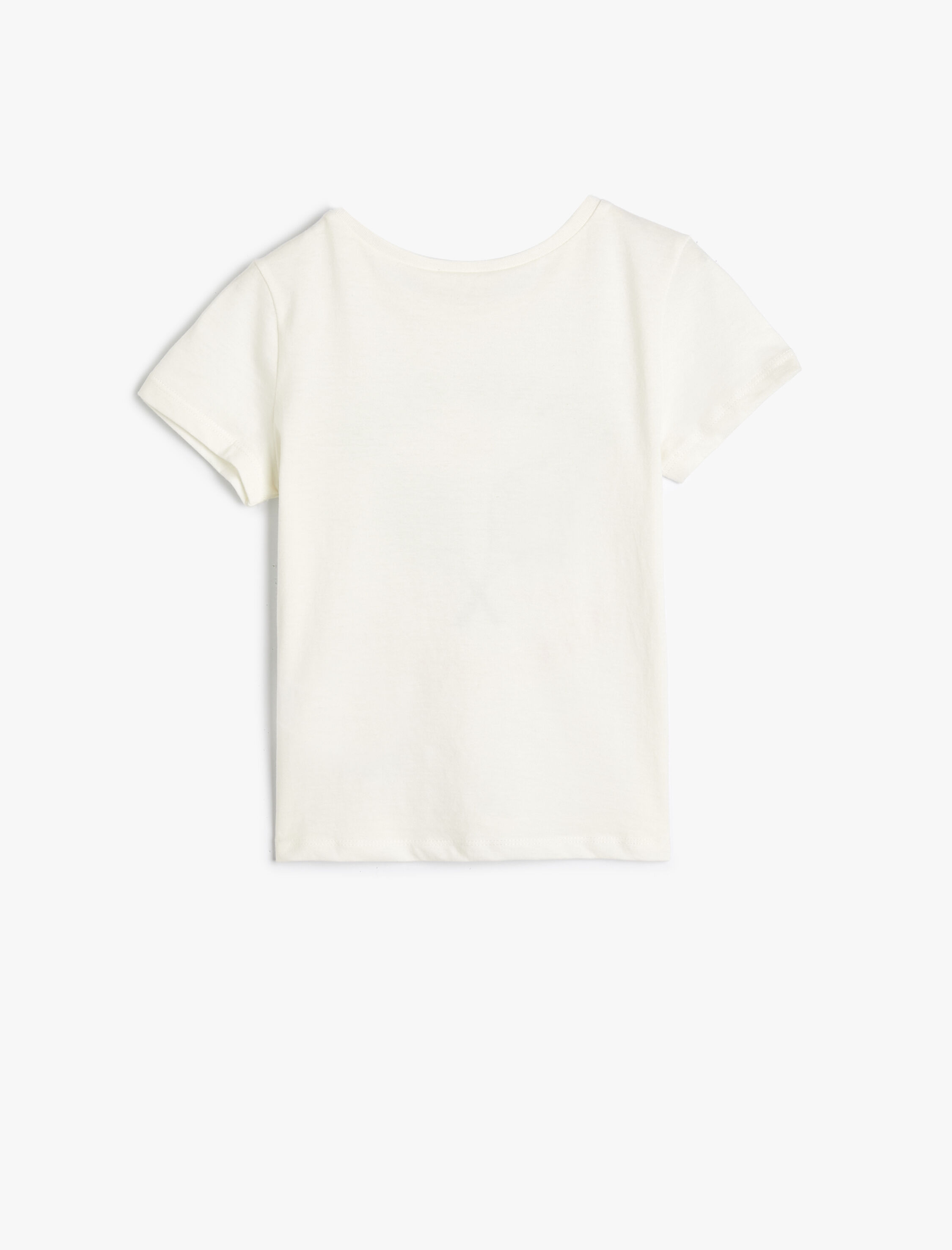  Kız Çocuk Tişört Tenis Baskılı Kısa Kollu Bisiklet Yaka Pamuklu