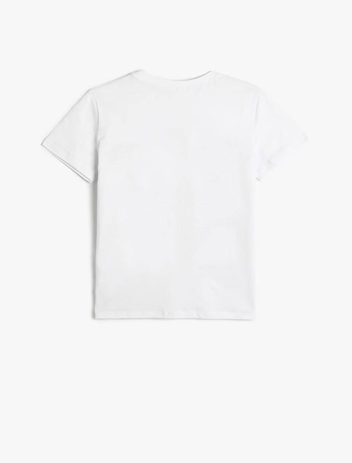 Erkek Çocuk Dinozorlu Tişört Kısa Kollu Bisiklet Yaka Pamuklu