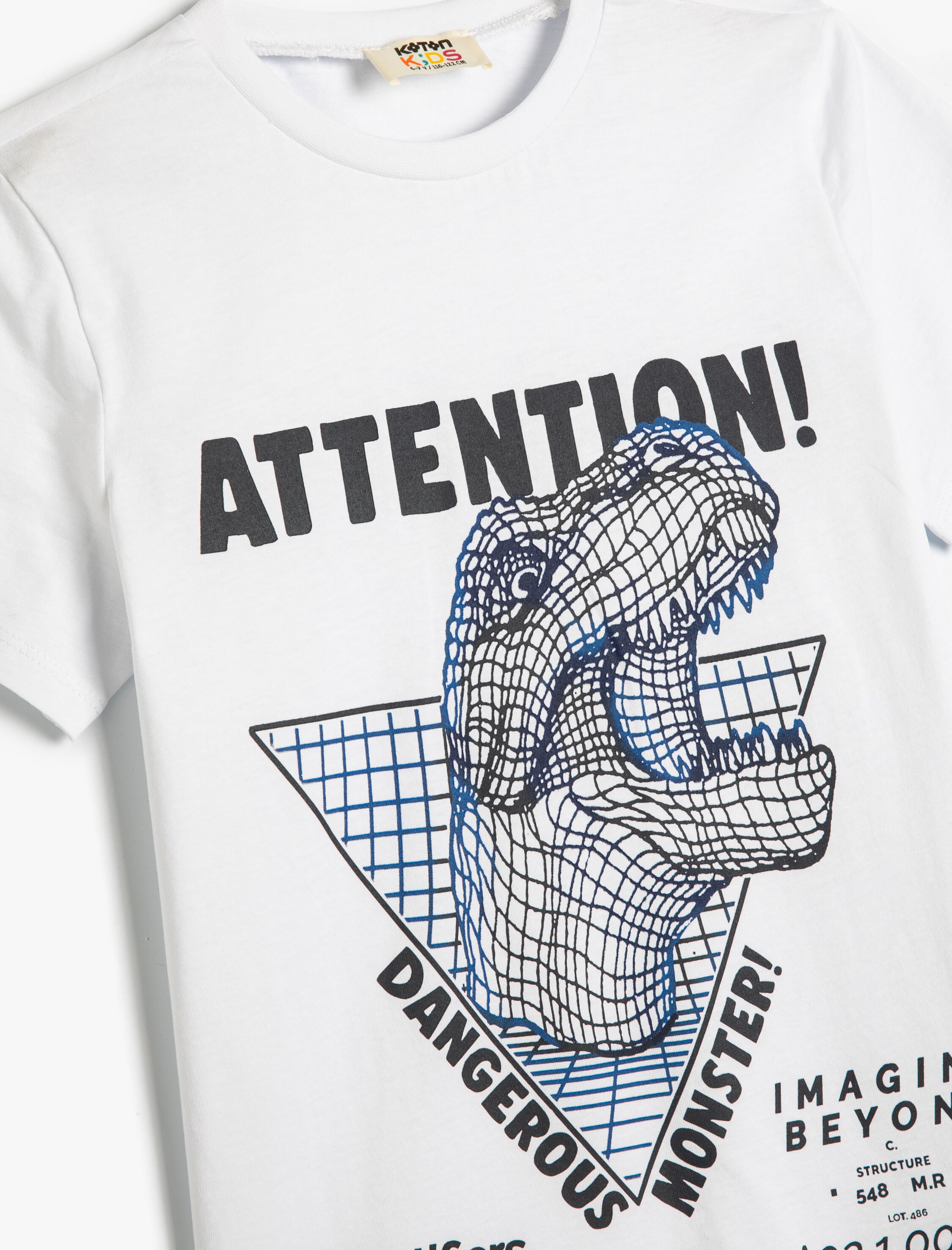  Erkek Çocuk Dinozorlu Tişört Kısa Kollu Bisiklet Yaka Pamuklu