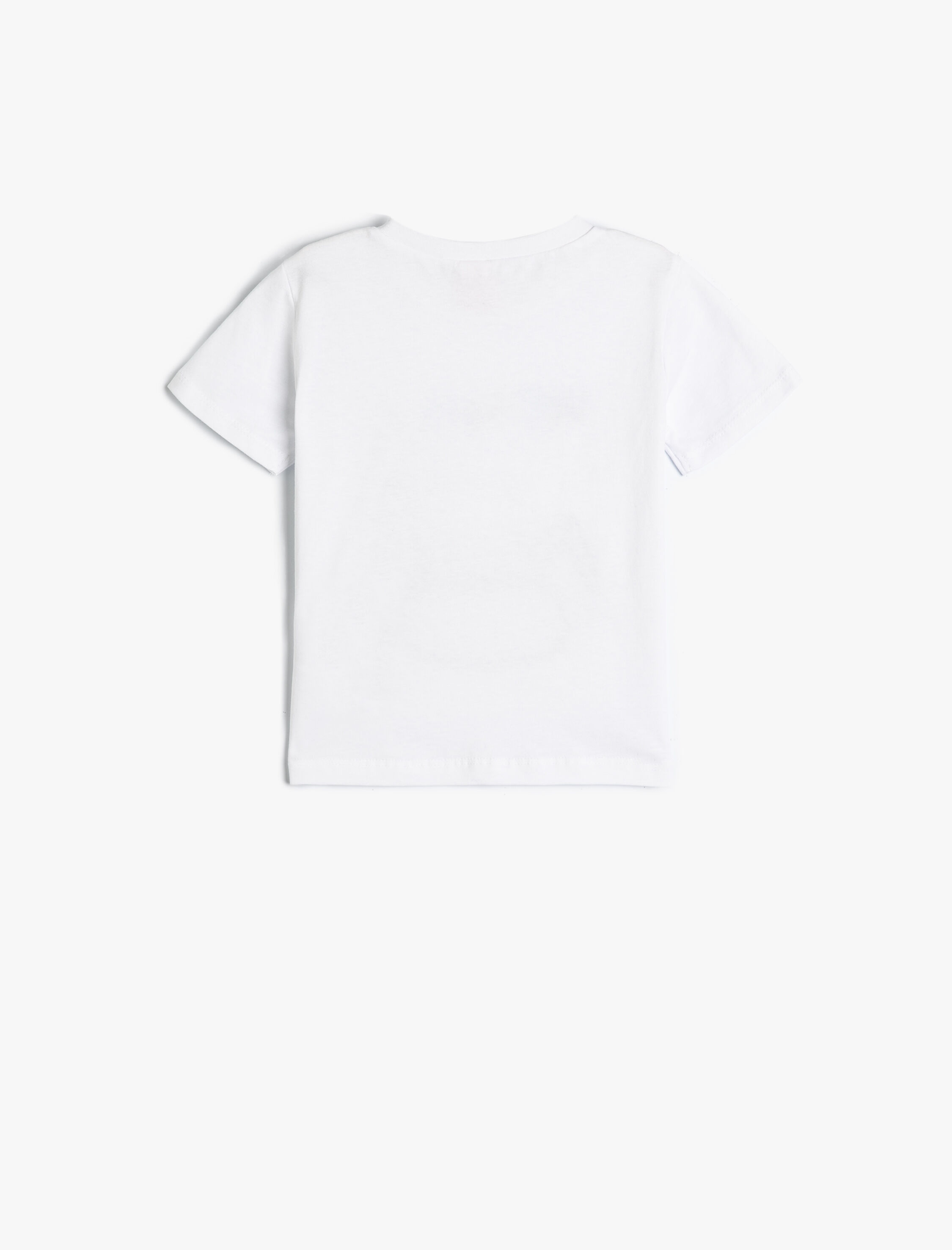  Erkek Bebek Pamuklu Tişört Buldozer Baskılı Kısa Kollu Bisiklet Yaka