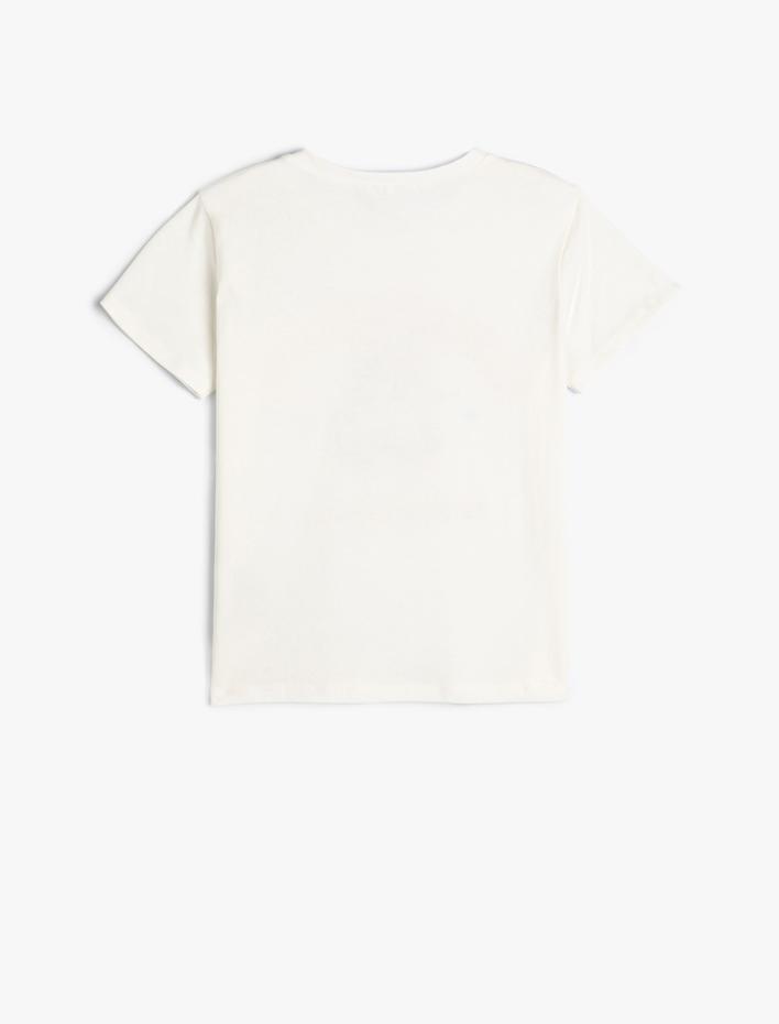 Kız Çocuk Unicorn Tişört Kısa Kollu Bisiklet Yaka Pamuklu