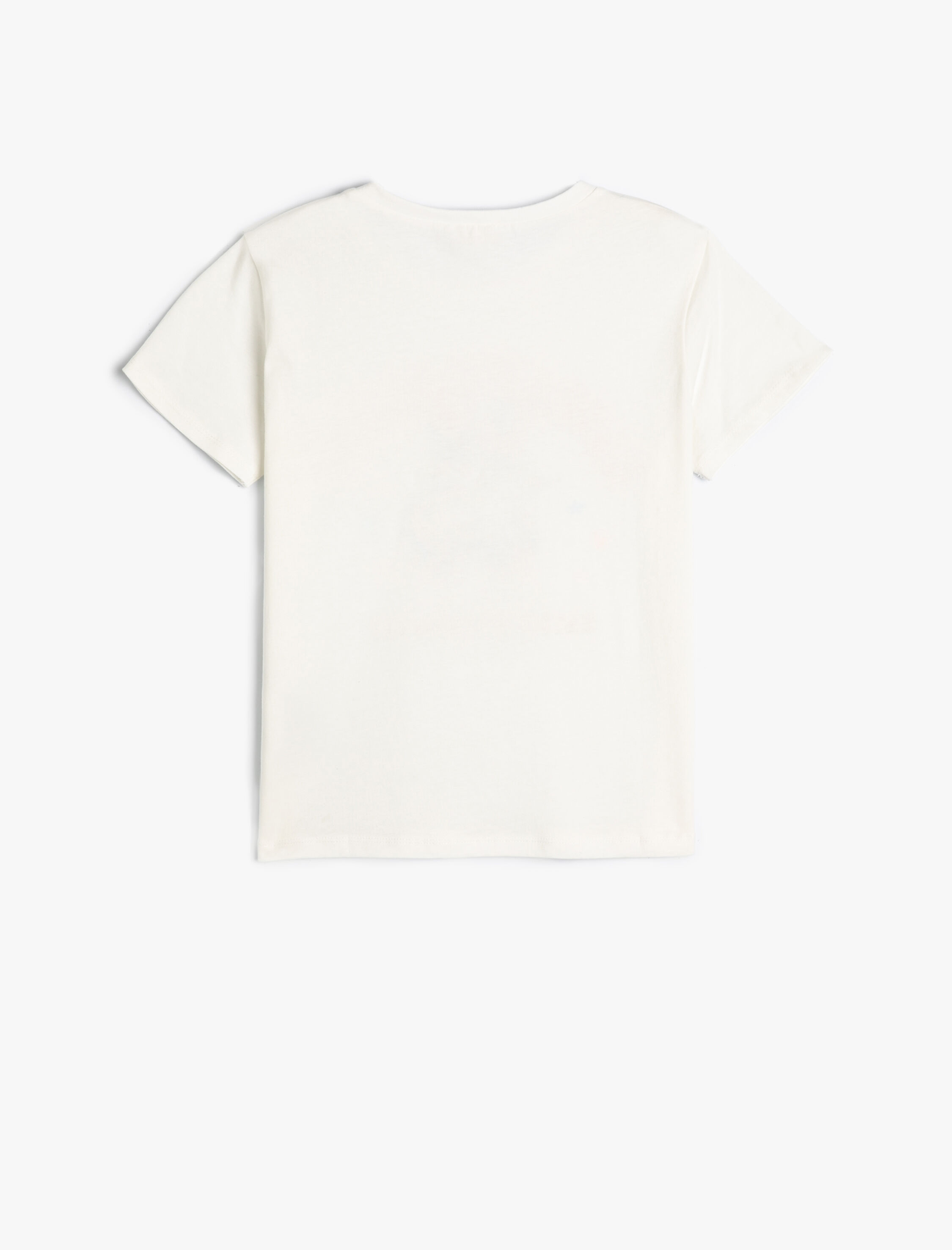  Kız Çocuk Tişört Kelebek Baskılı Kısa Kollu Bisiklet Yaka Pamuklu