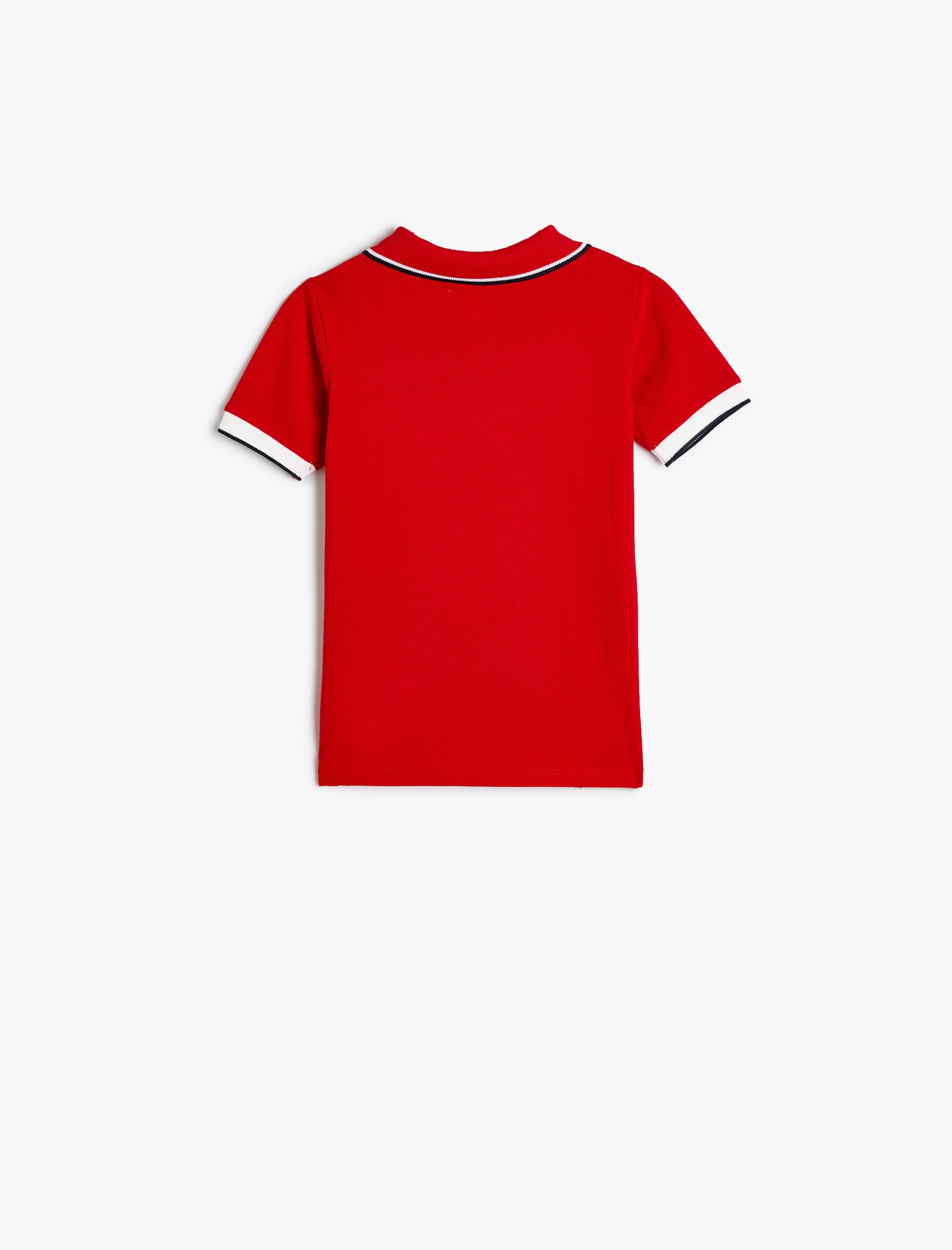 Erkek Bebek Polo Tişört Kısa Kollu Düğmeli Yengeç İşleme Detaylı