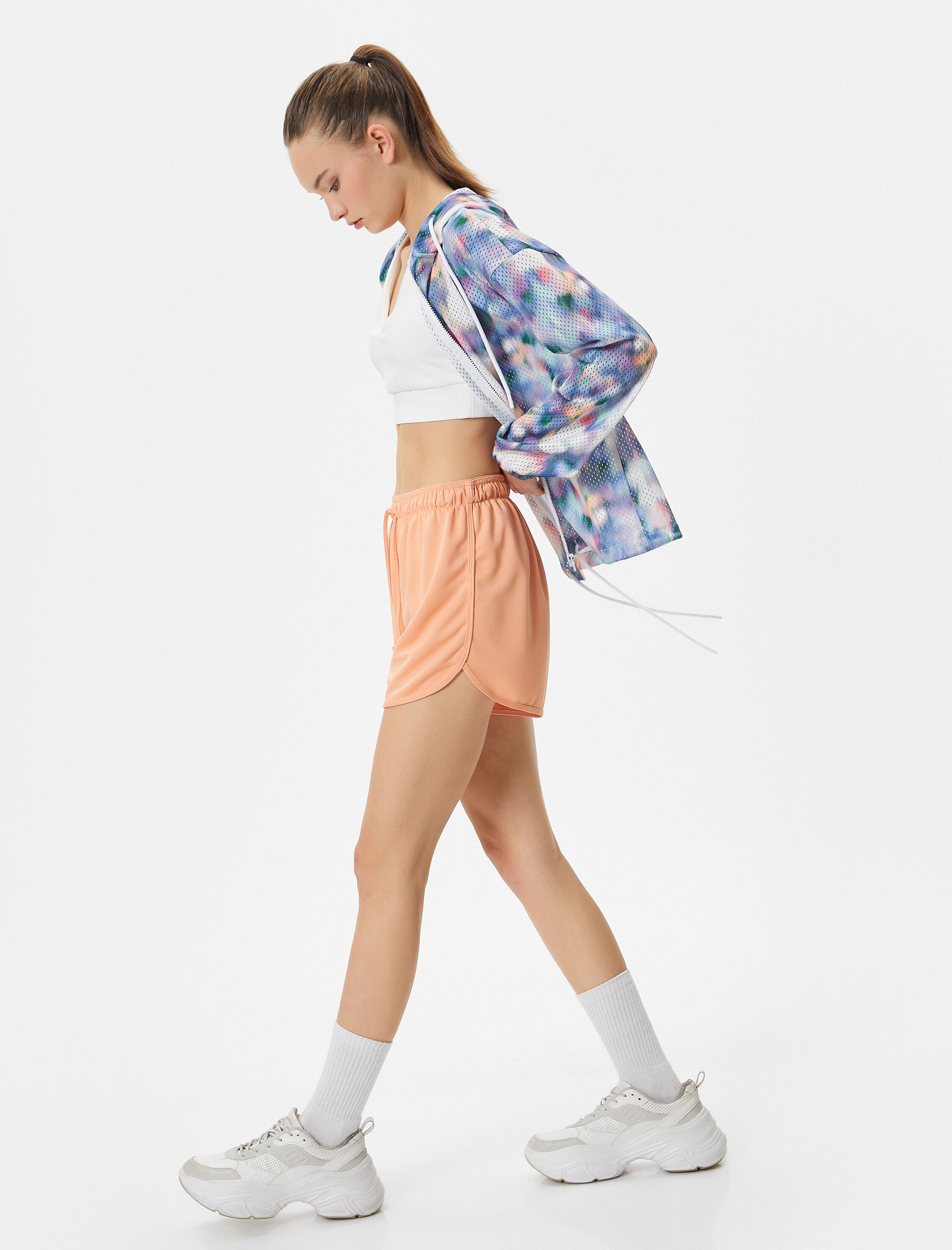   Koşu Şortu Beli Bağlamalı Bol Kalıp