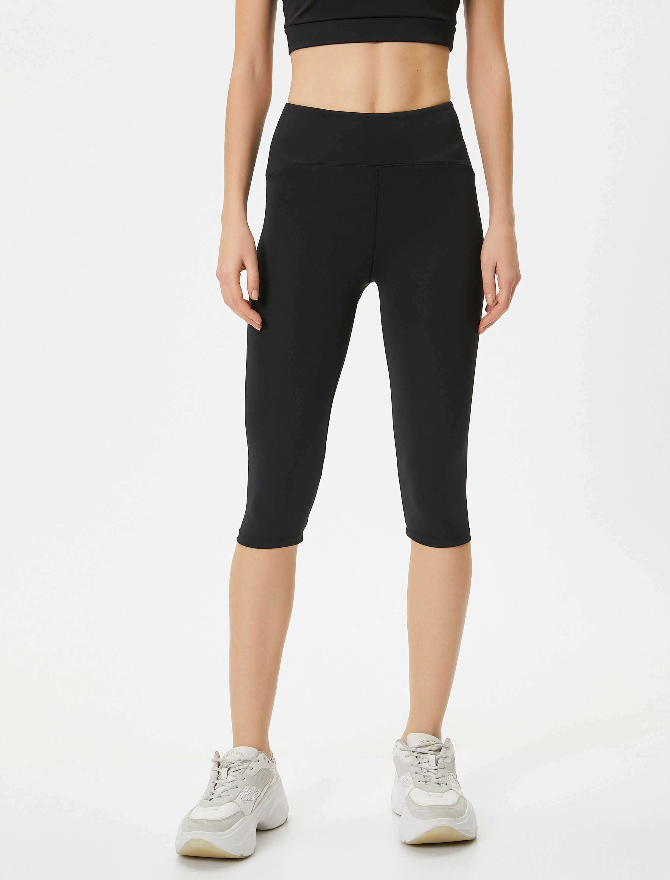   Bisikletçi Taytı Diz Altı Yüksek Bel Slim Fit