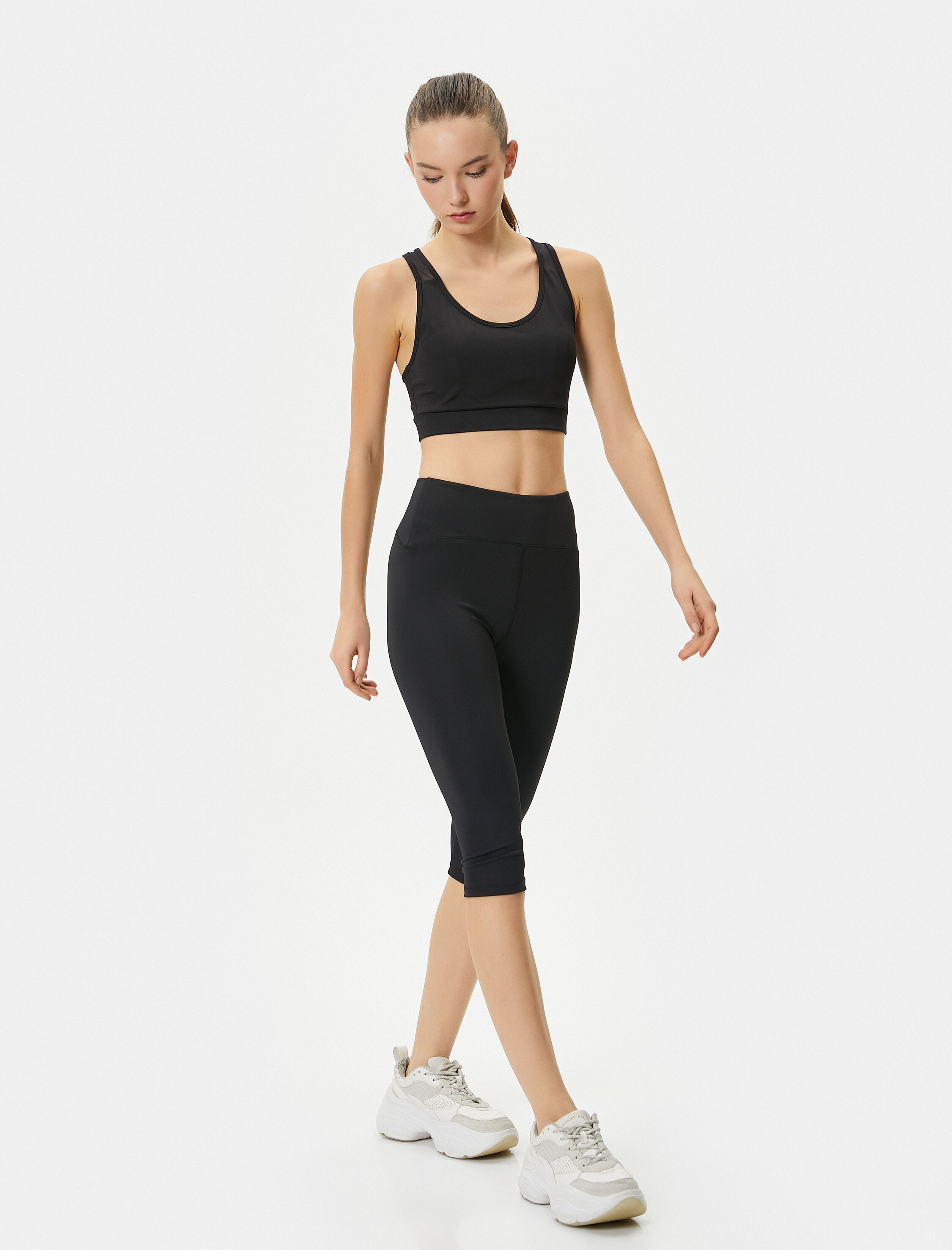   Bisikletçi Taytı Diz Altı Yüksek Bel Slim Fit