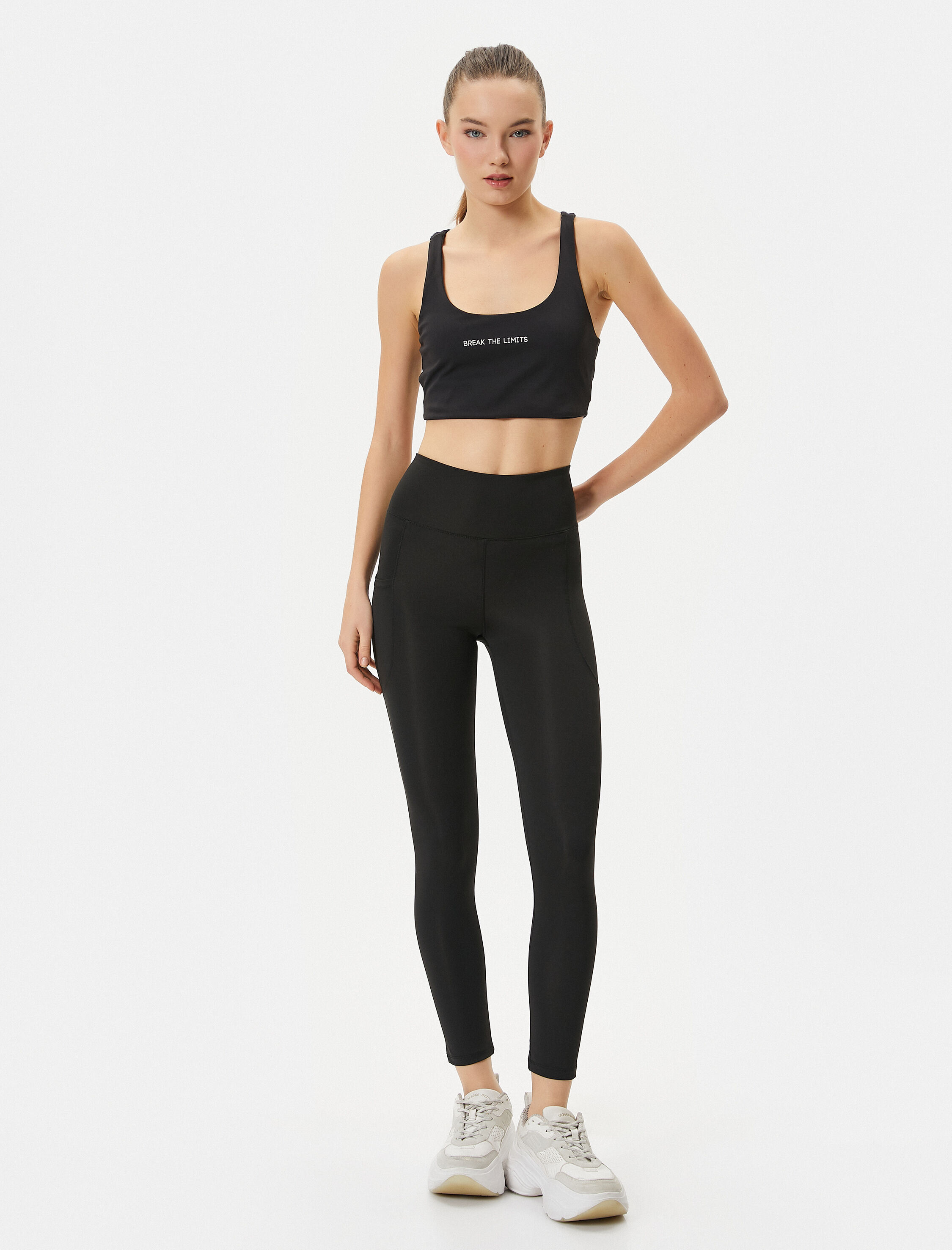   Cepli Spor Tayt Yüksek Bel Slim Fit