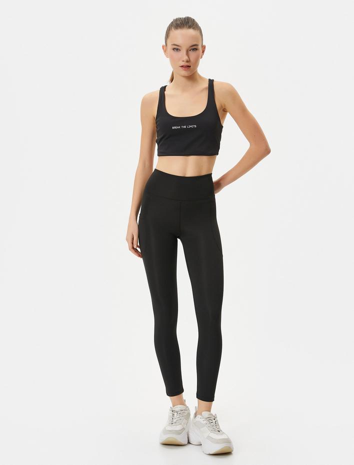  Cepli Spor Tayt Yüksek Bel Slim Fit