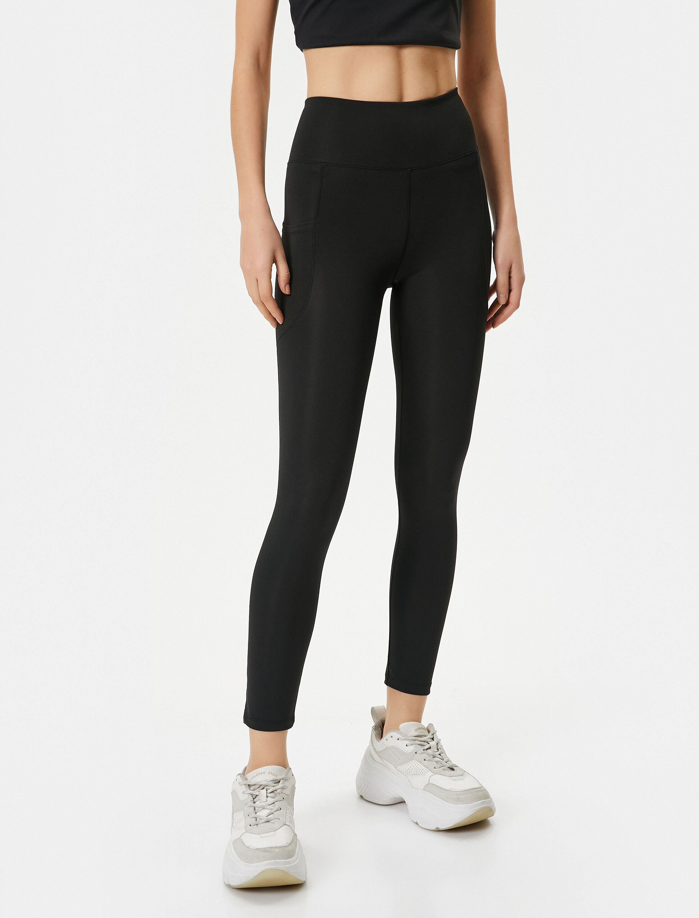   Cepli Spor Tayt Yüksek Bel Slim Fit