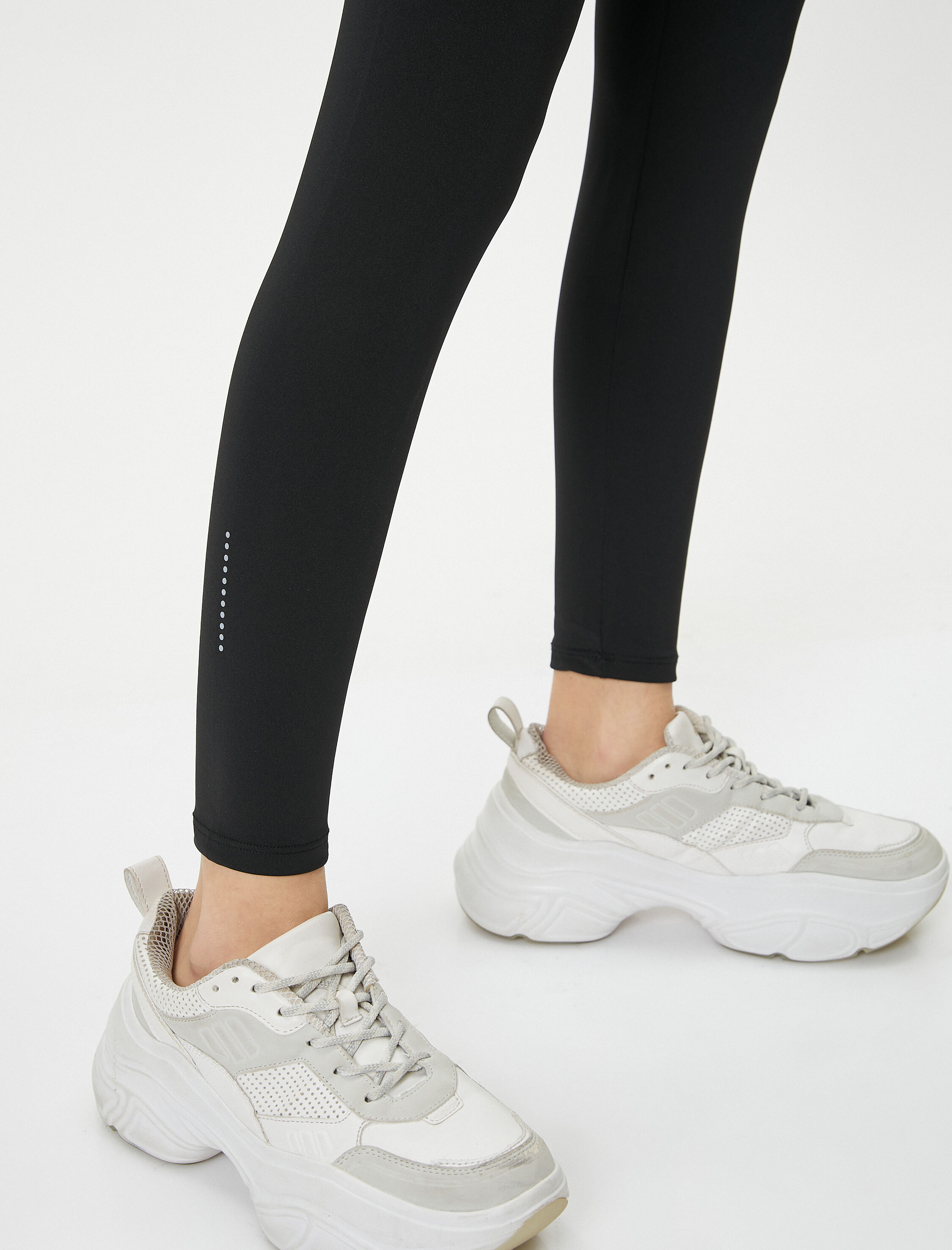   Spor Tayt Yüksek Bel Baskı Detaylı Skinny