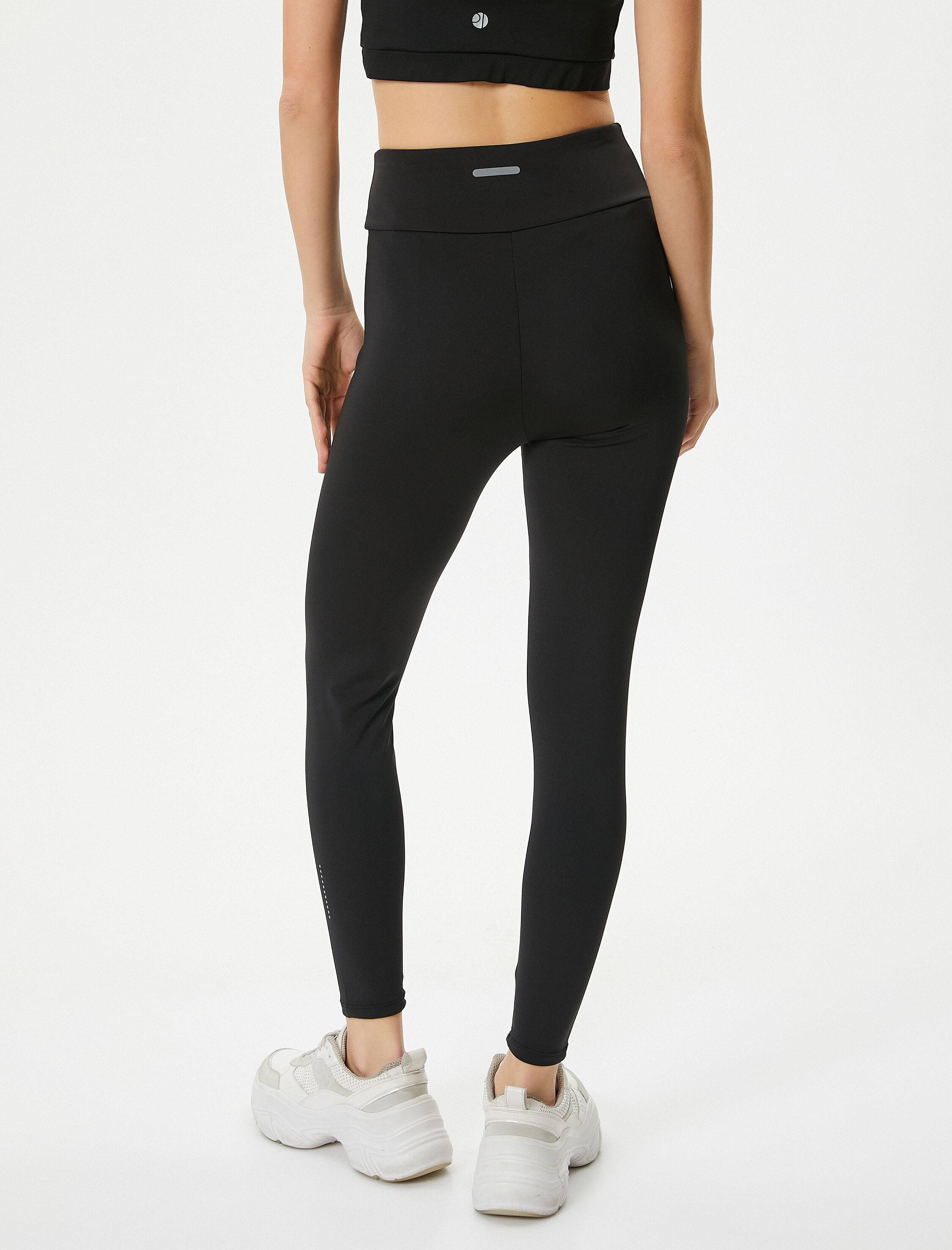   Spor Tayt Yüksek Bel Baskı Detaylı Skinny