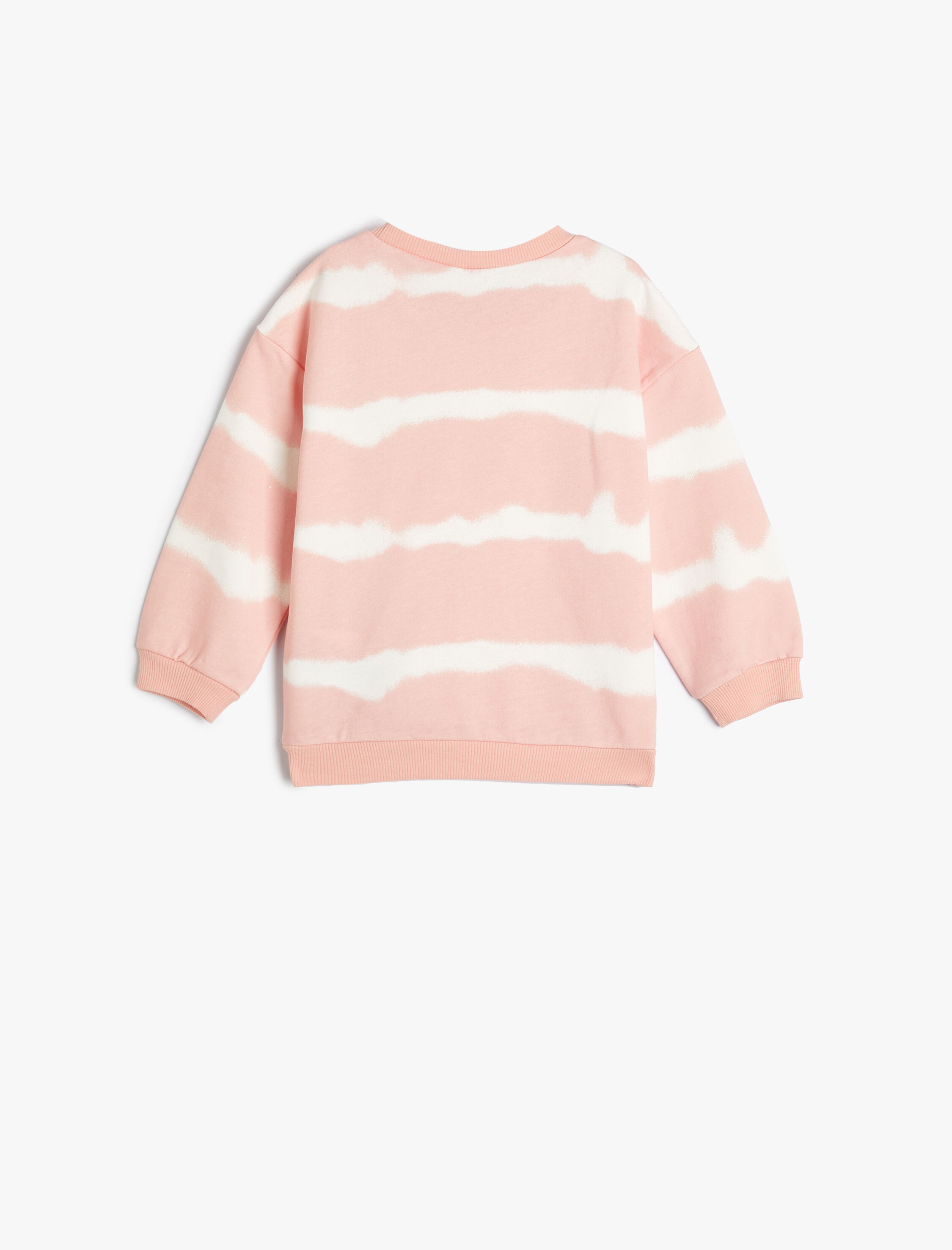  Kız Bebek Batik Sweatshirt Baskı Detaylı Bisiklet Yaka Pamuklu Şardonlu