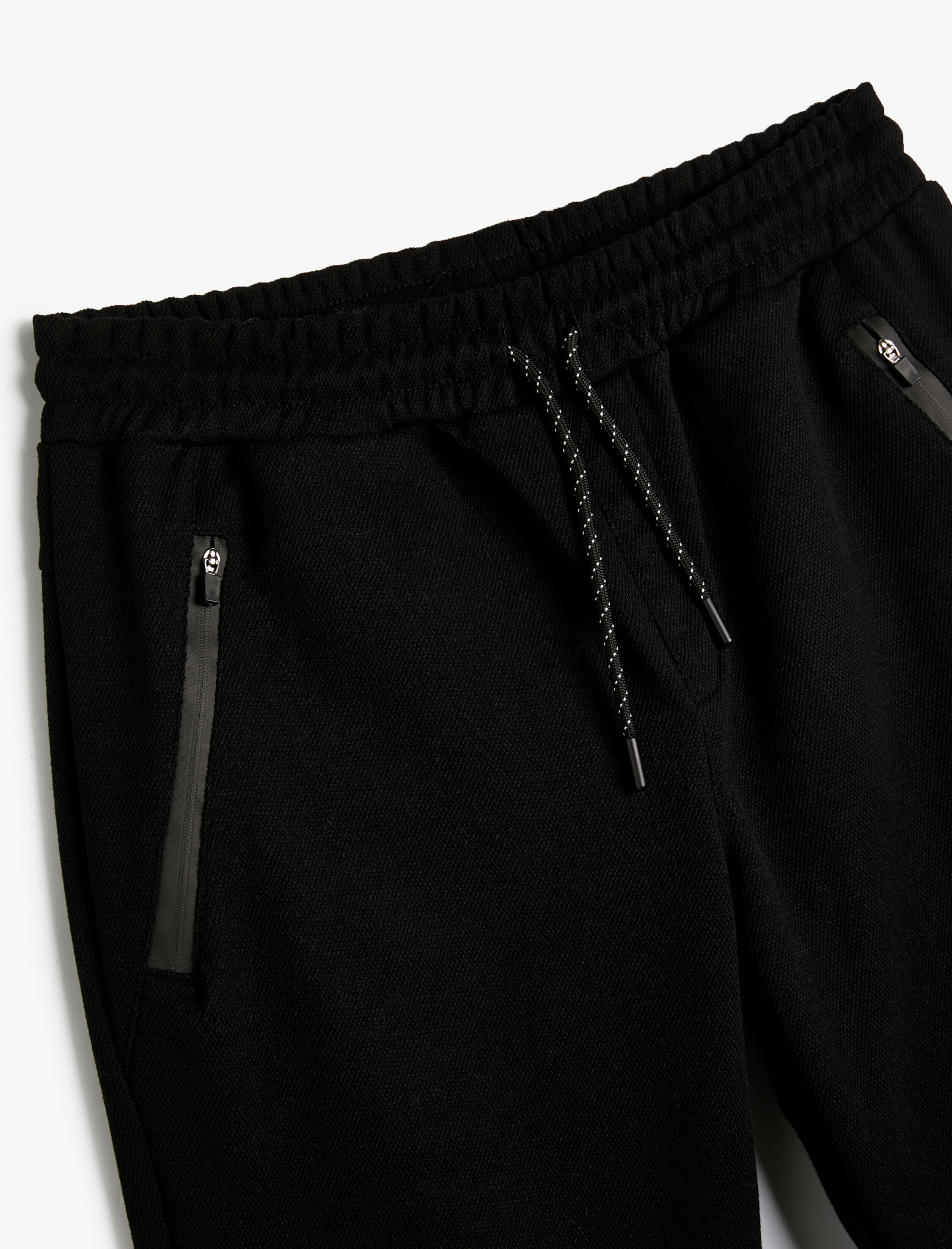   Jogger Eşofman Altı Beli Bağcıklı Fermuar Cep Detaylı