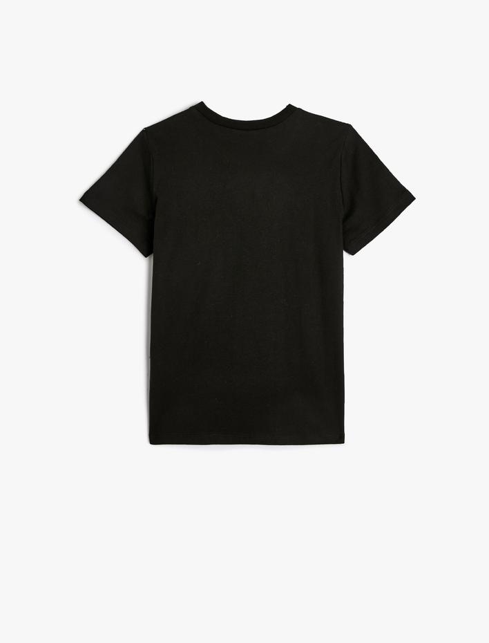 Erkek Çocuk Tişört Kaykay Baskılı Kısa Kollu Bisiklet Yaka Pamuklu