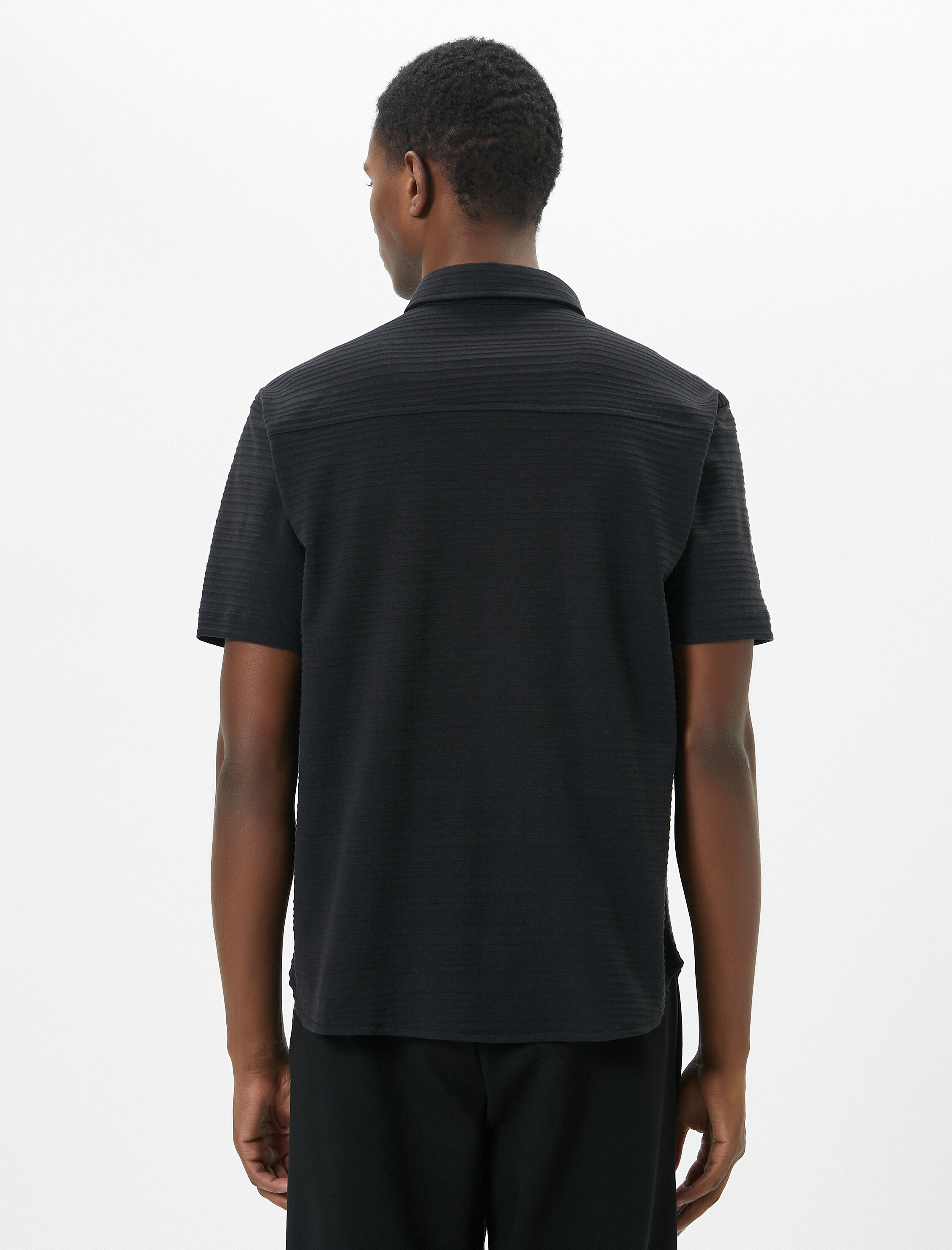   Yazlık Gömlek Kısa Kollu Klasik Yaka Dokulu Düğmeli Regular Fit