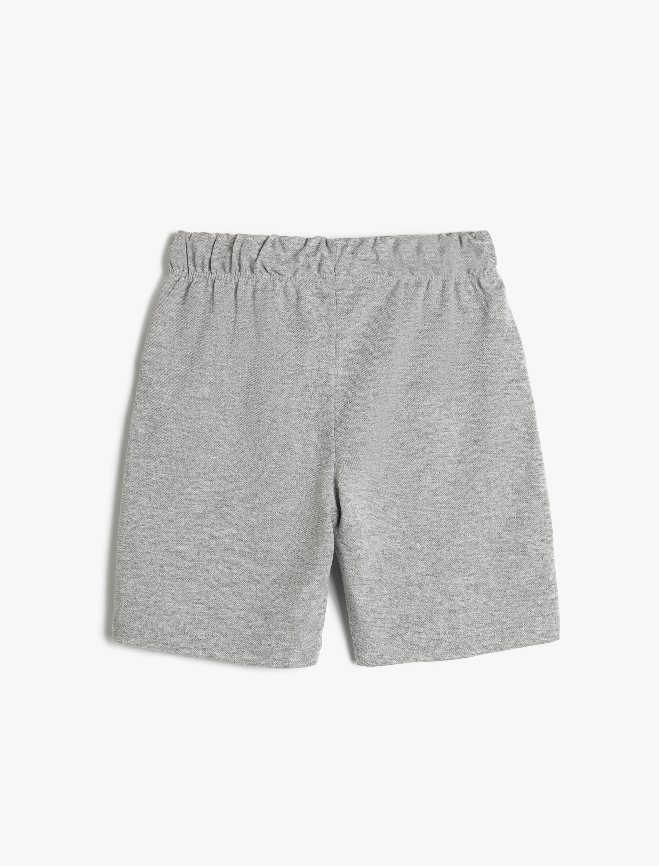  Erkek Çocuk Basic Şort Beli Bağlamalı Cepli