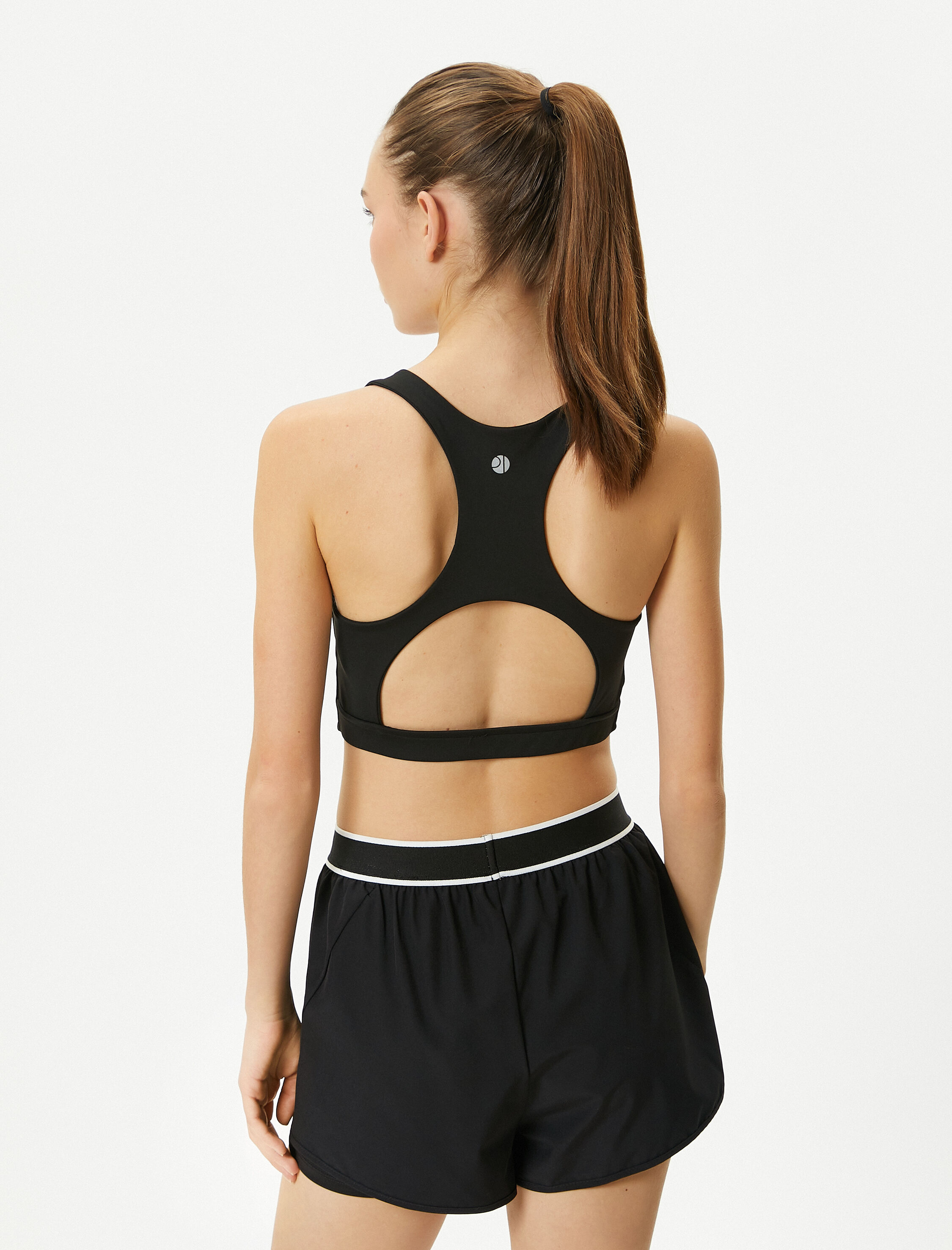   Sporcu Sütyeni U Yaka Baskı Detaylı Dar Kalıp