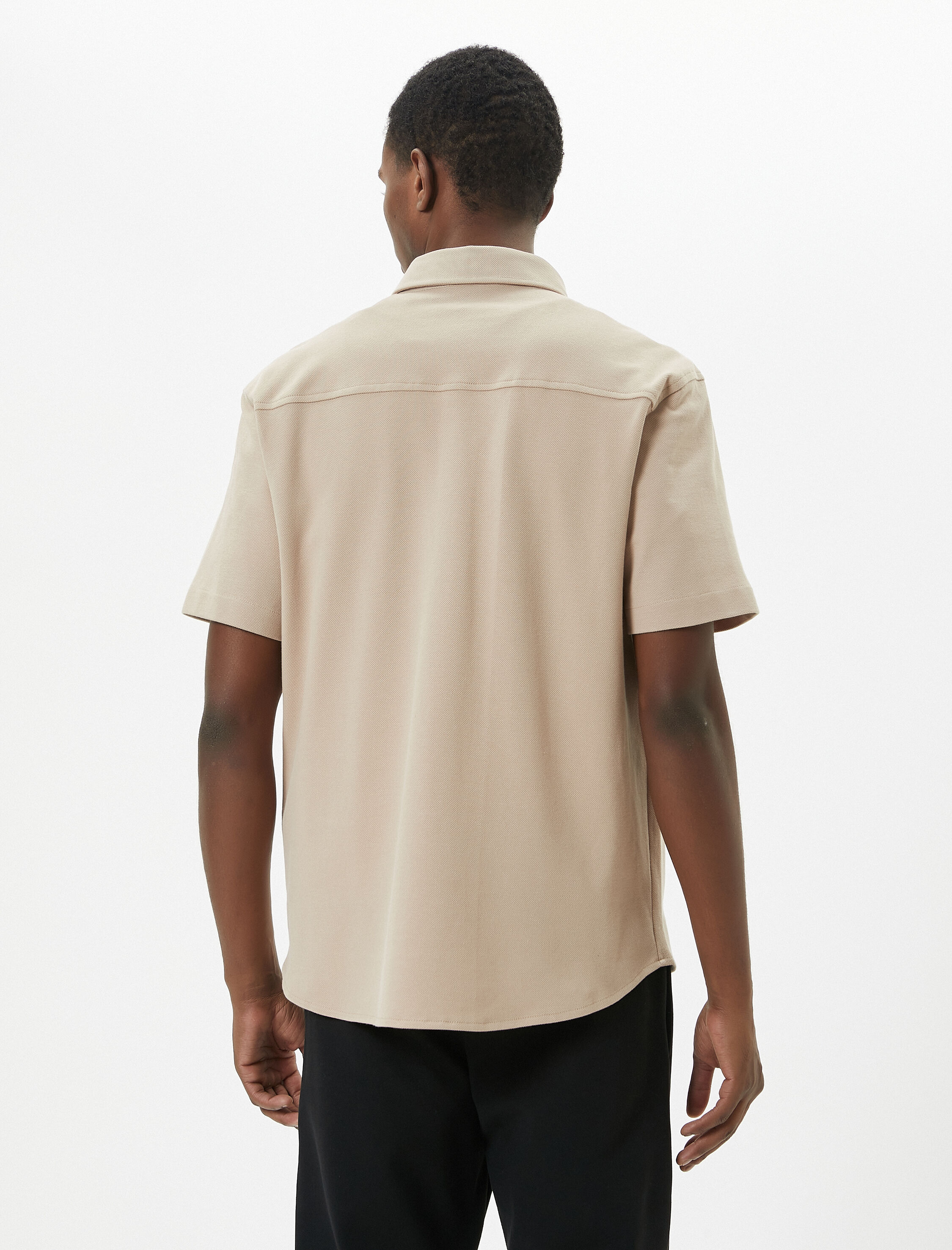 Kısa Kollu Gömlek Kalın Kumaş Klasik Yaka Regular Fit