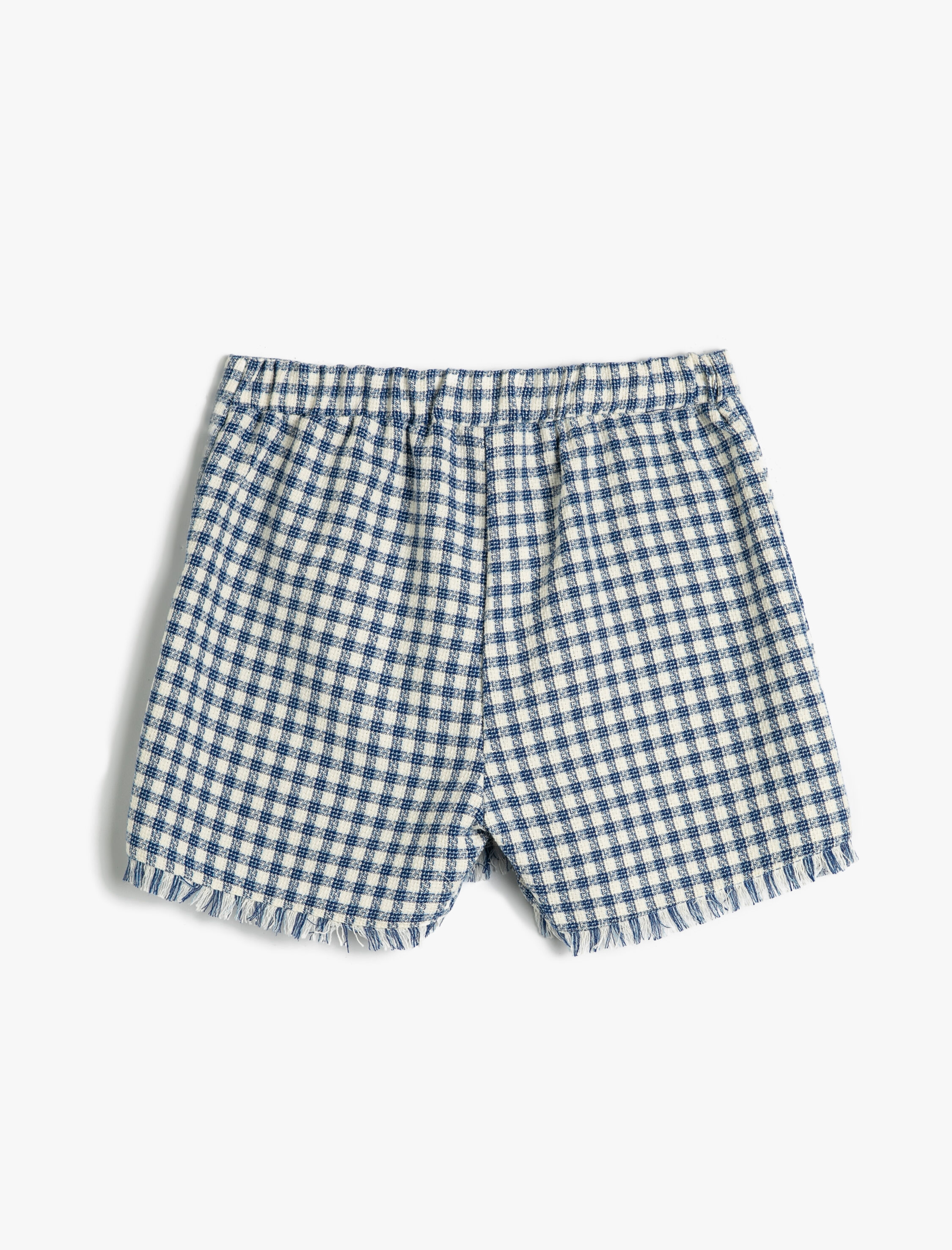  Kız Çocuk Şort Etek Tüvit Kruvaze Düğme Detaylı