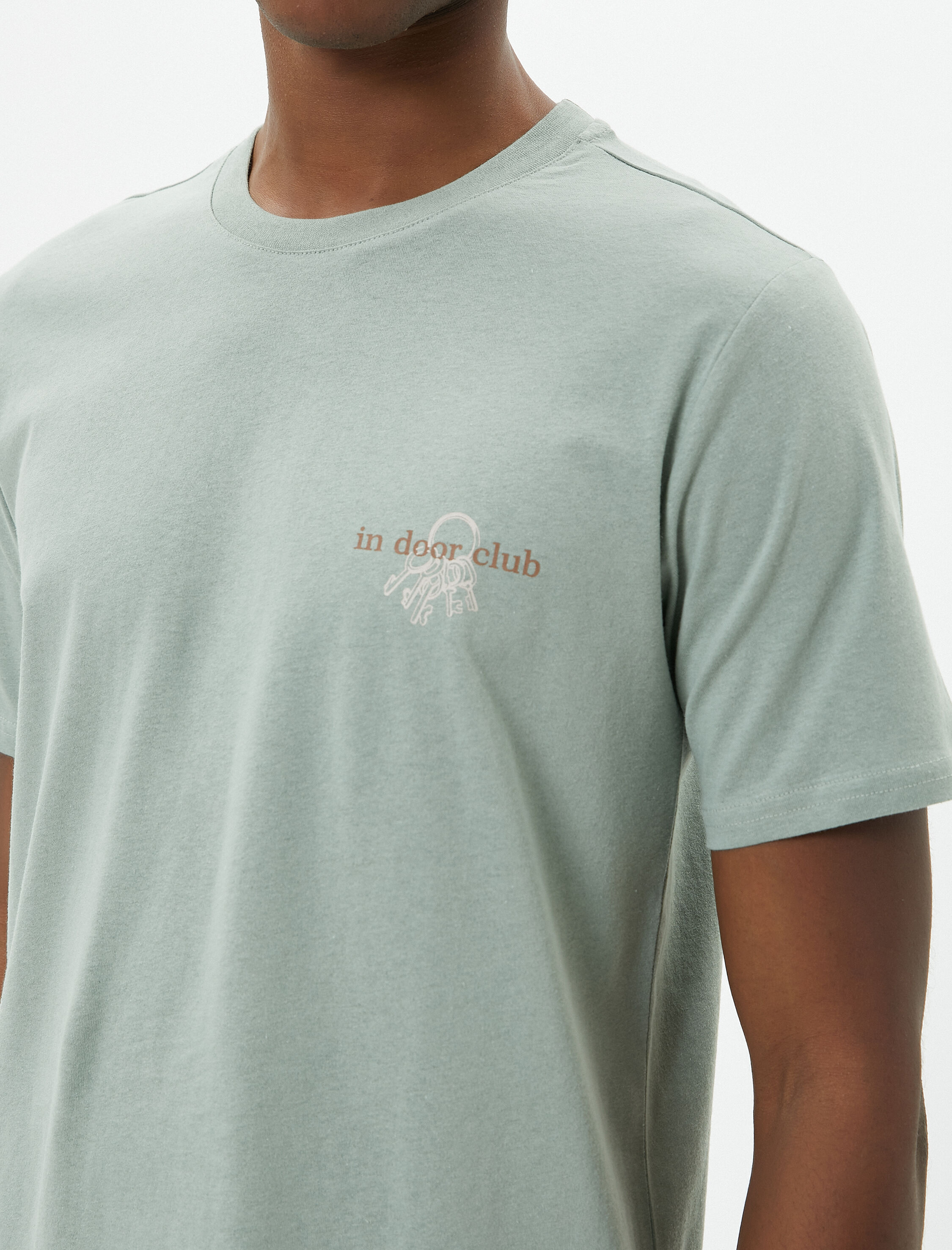   Slogan Baskılı Tişört Slim Fit Bisiklet Yaka Kısa Kollu Pamuklu