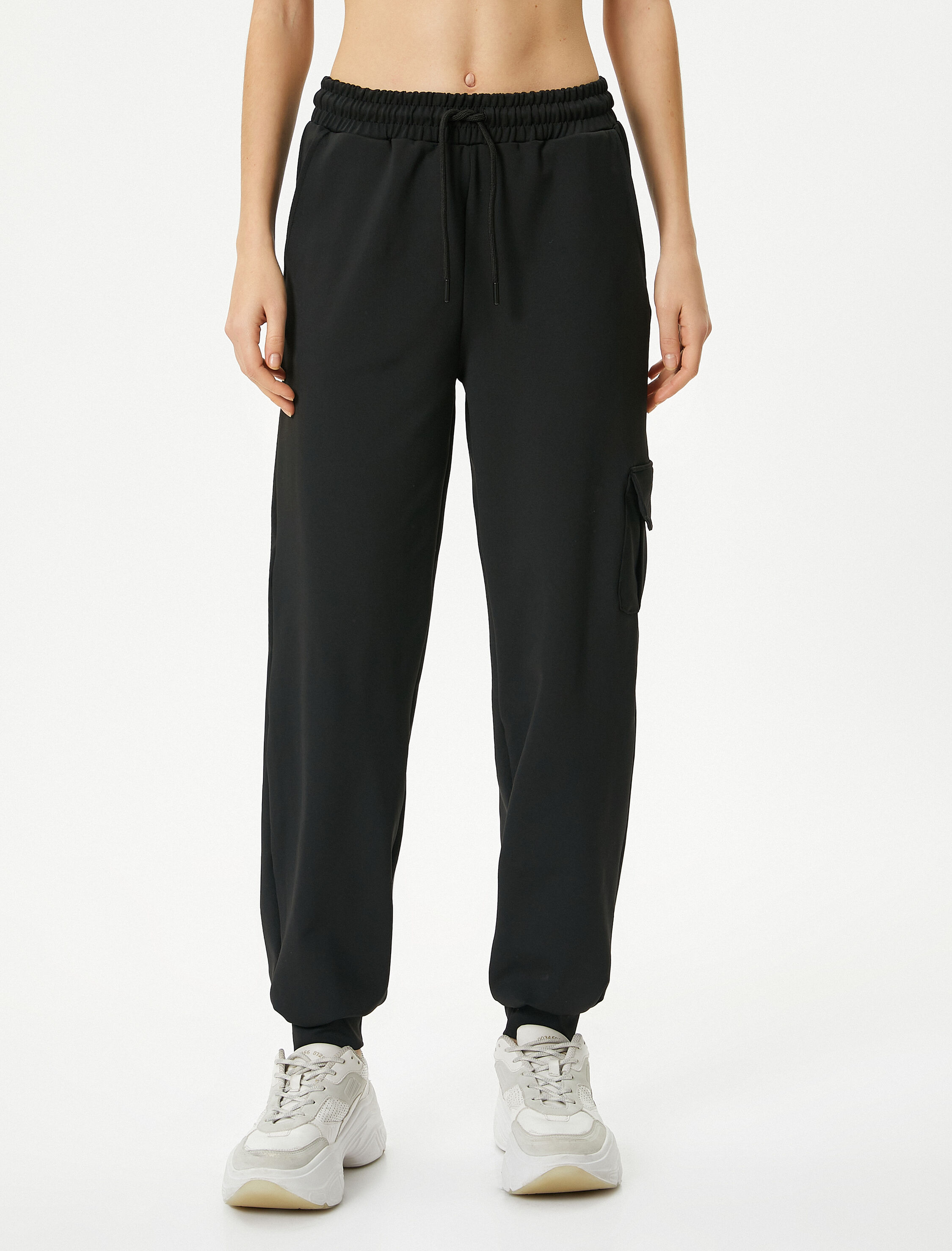   Kargo Jogger Eşofman Altı Beli Bağlamalı Rahat Kalıp Cepli