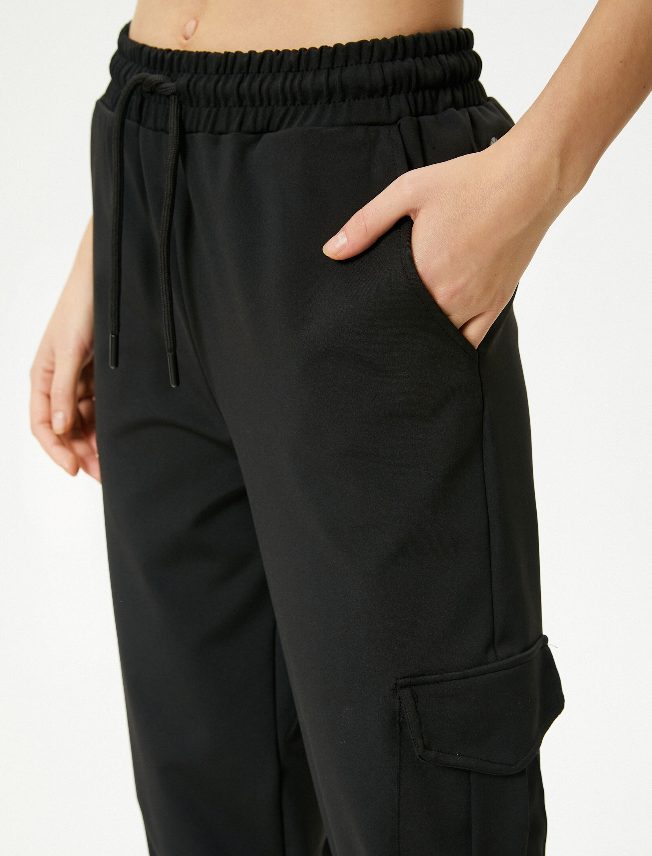   Kargo Jogger Eşofman Altı Beli Bağlamalı Rahat Kalıp Cepli