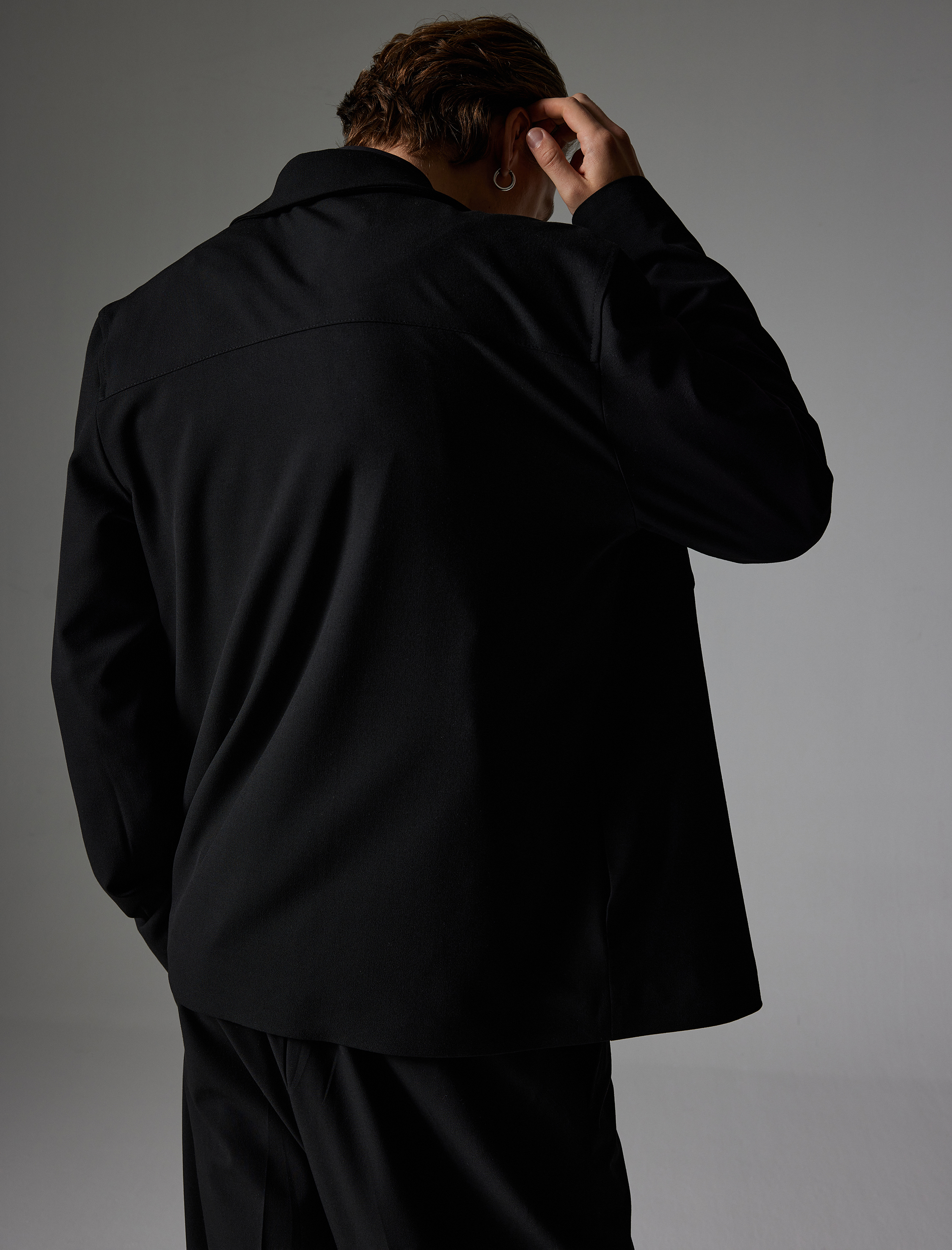   Polo Yaka Ceket Fermuarlı Cep Detaylı Slim Fit