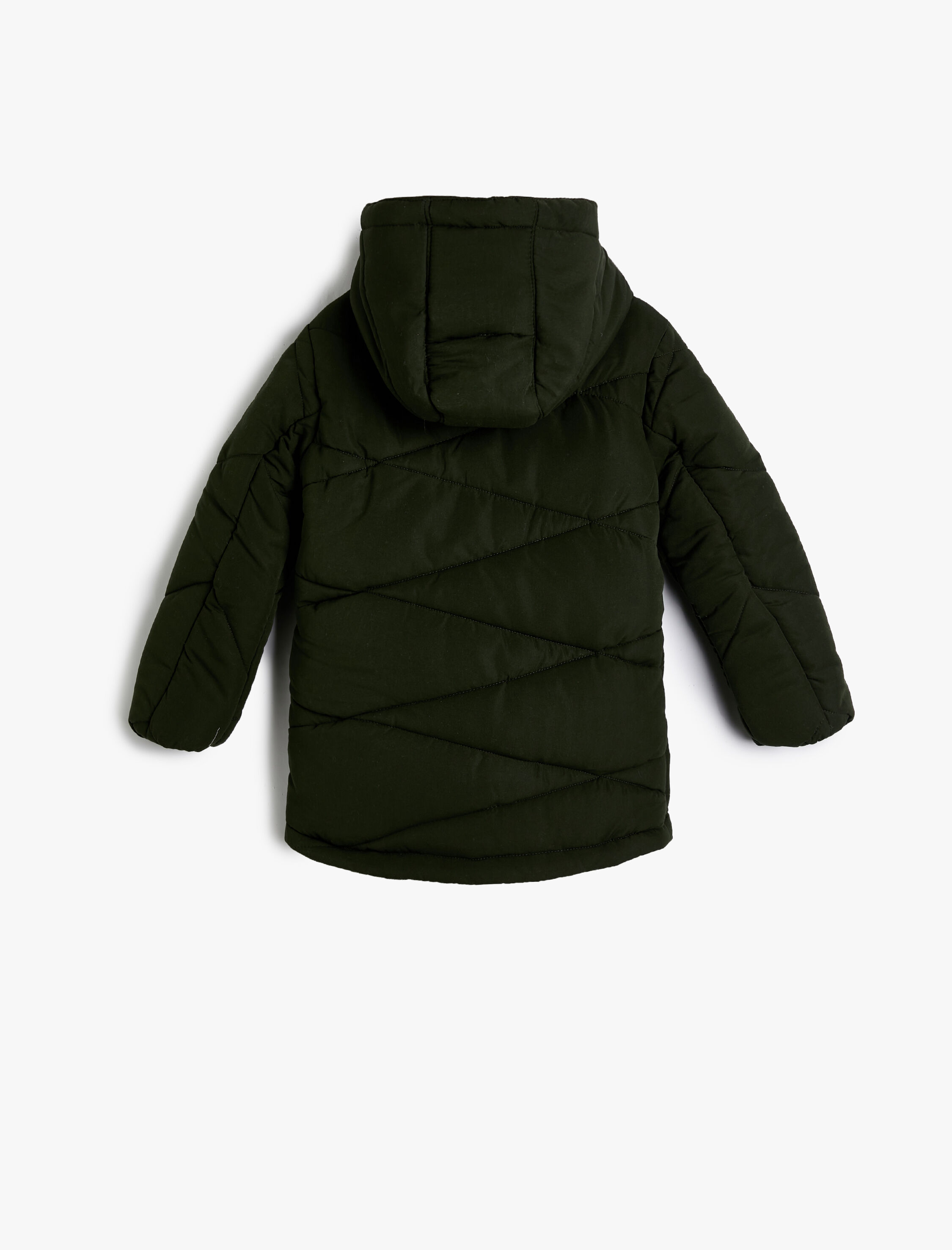  Erkek Çocuk Kapşonlu Şişme Mont Fermuar Detaylı