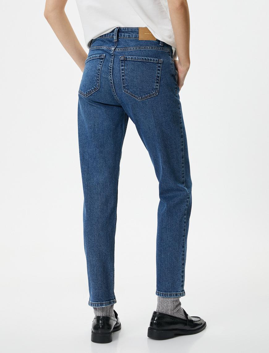   Yüksek Bel Kot Pantolon Dar Düz Paça Esnek - Eve Slim Jean