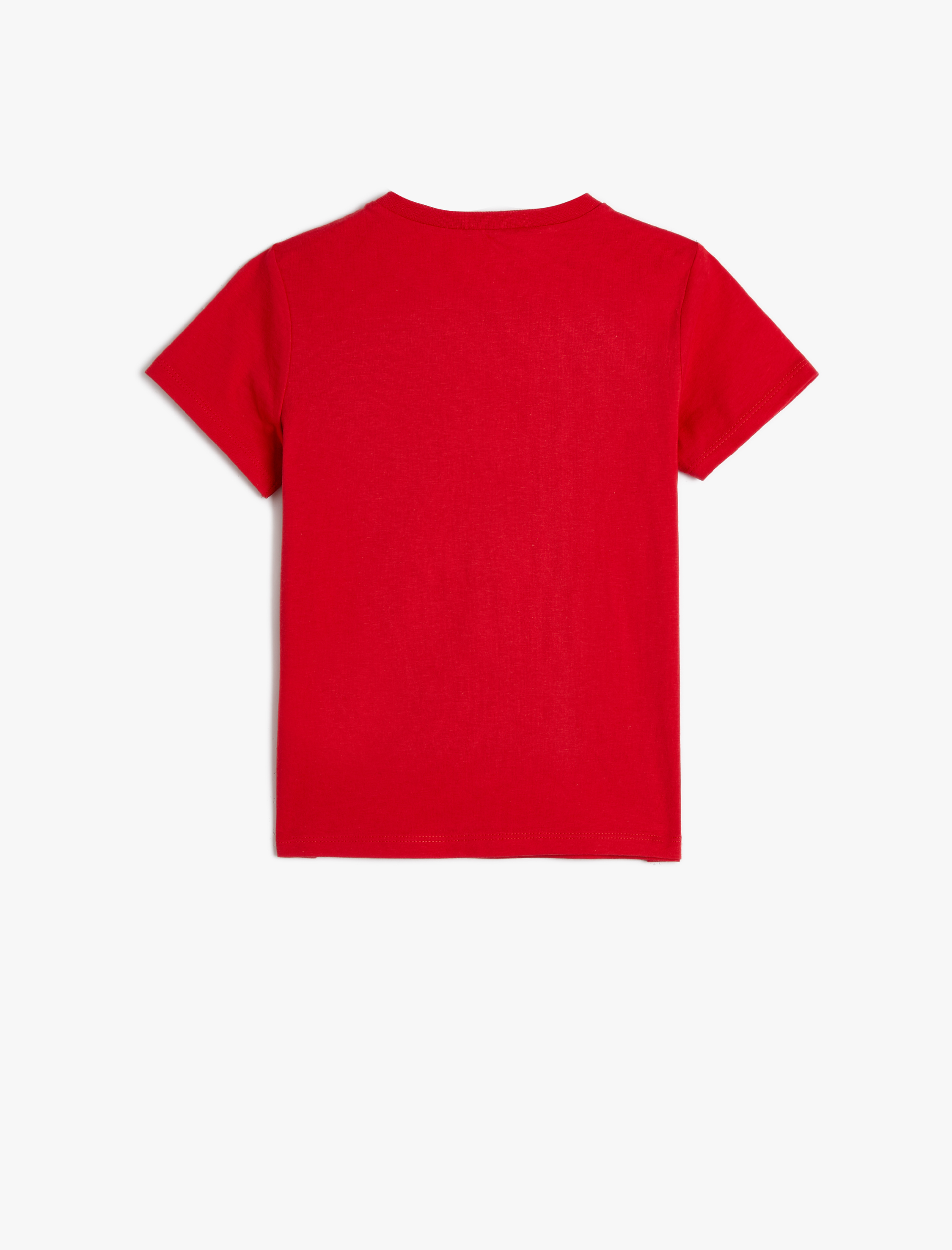  Kız Çocuk Tişört Slogan Baskılı Kısa Kollu Bisiklet Yaka Pamuklu