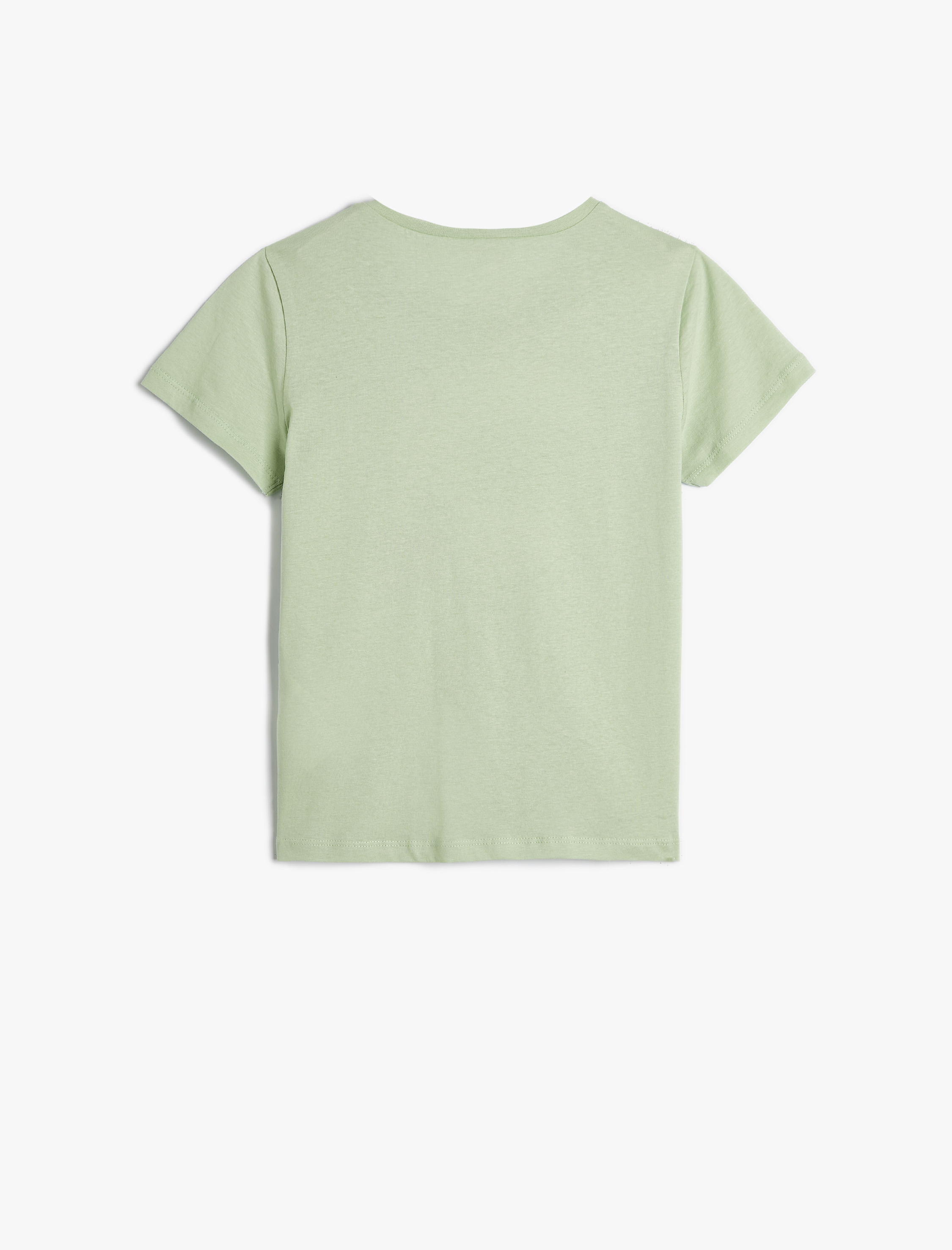  Kız Çocuk Papağanlı Tişört Pullu Payetli Kısa Kollu Pamuklu