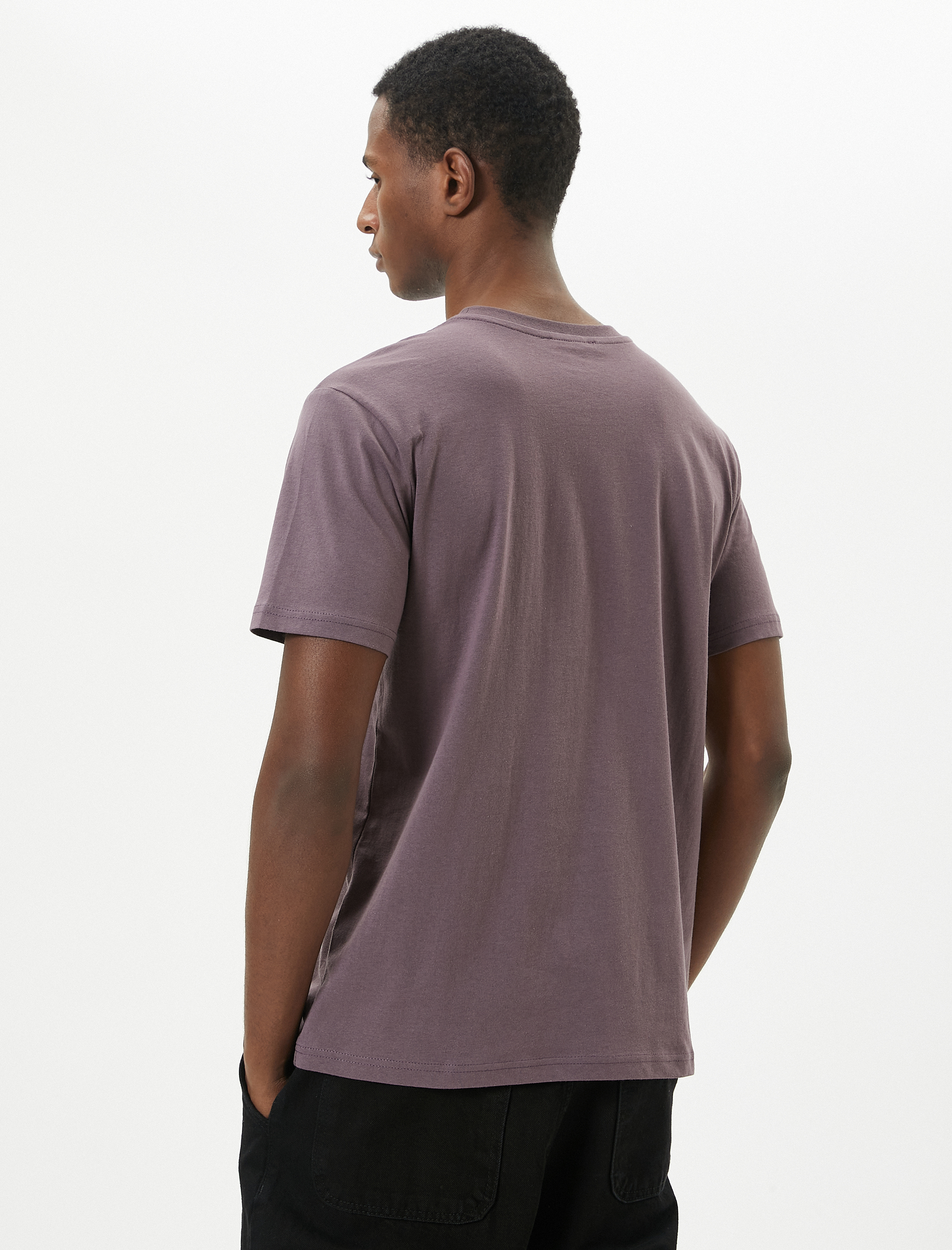   Slogan Baskılı Tişört Slim Fit Bisiklet Yaka Kısa Kollu