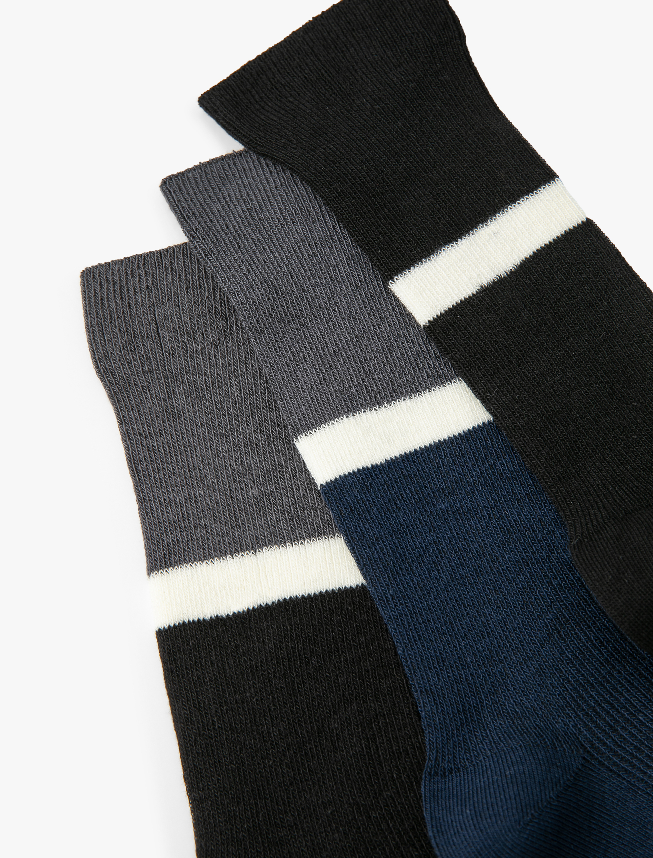 Erkek 3'lü Soket Çorap Seti Geometrik Desenli