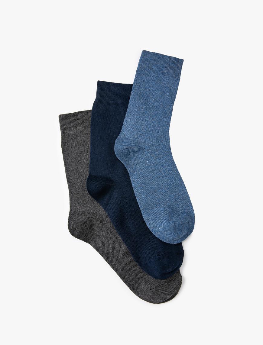  Erkek 3'lü Soket Çorap Seti Çok Renkli