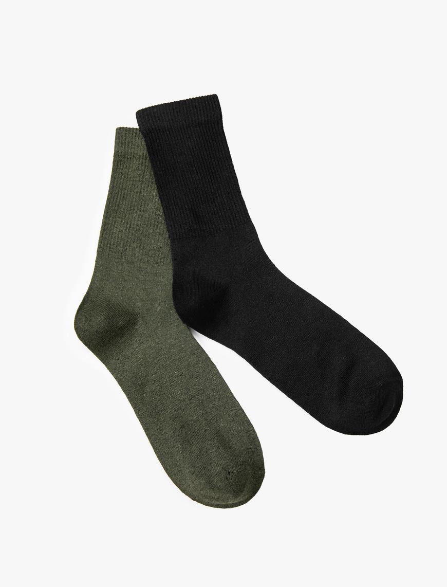  Erkek 2'li Soket Çorap Seti Çok Renkli
