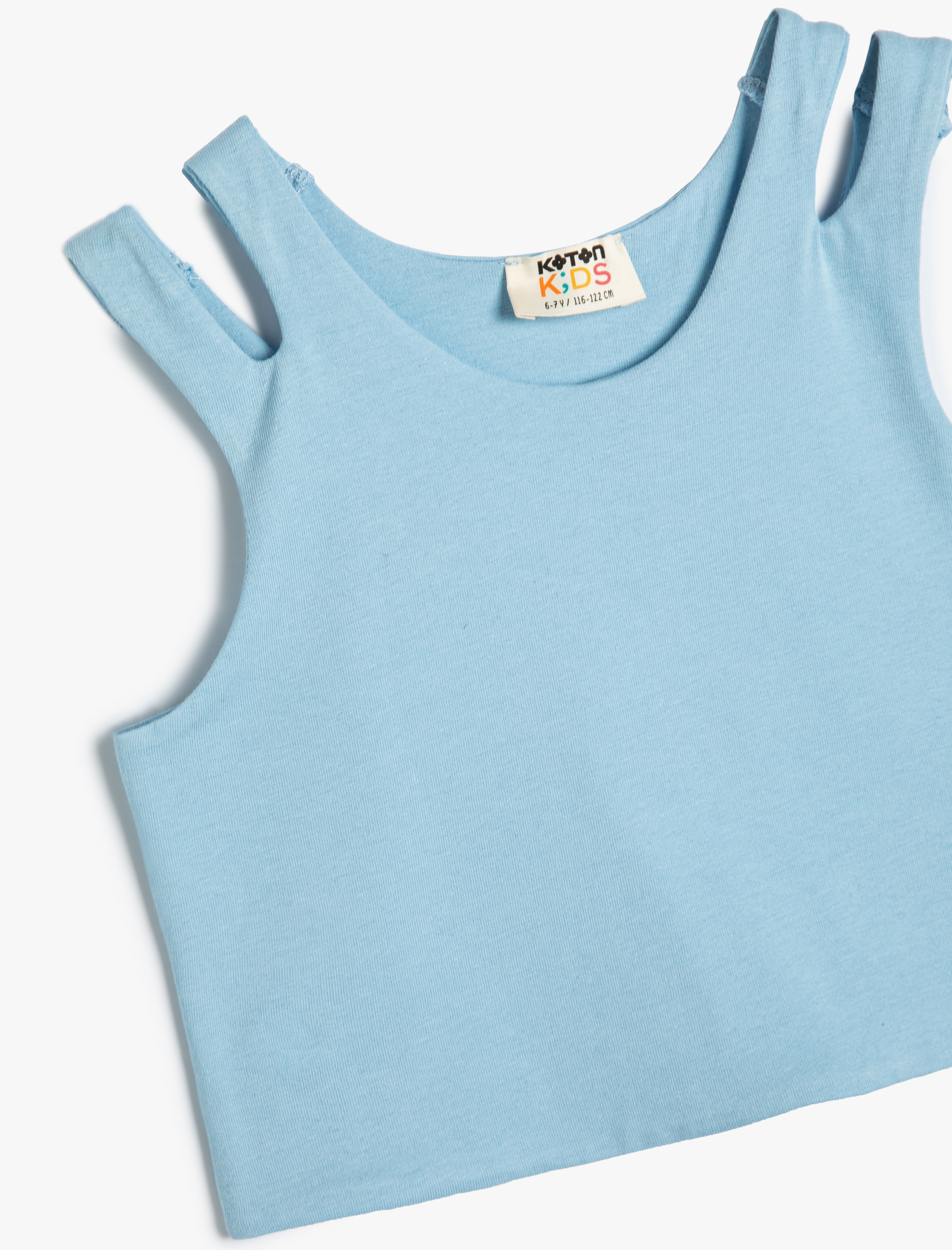  Kız Çocuk Crop Atlet Çift Askılı Pamuklu