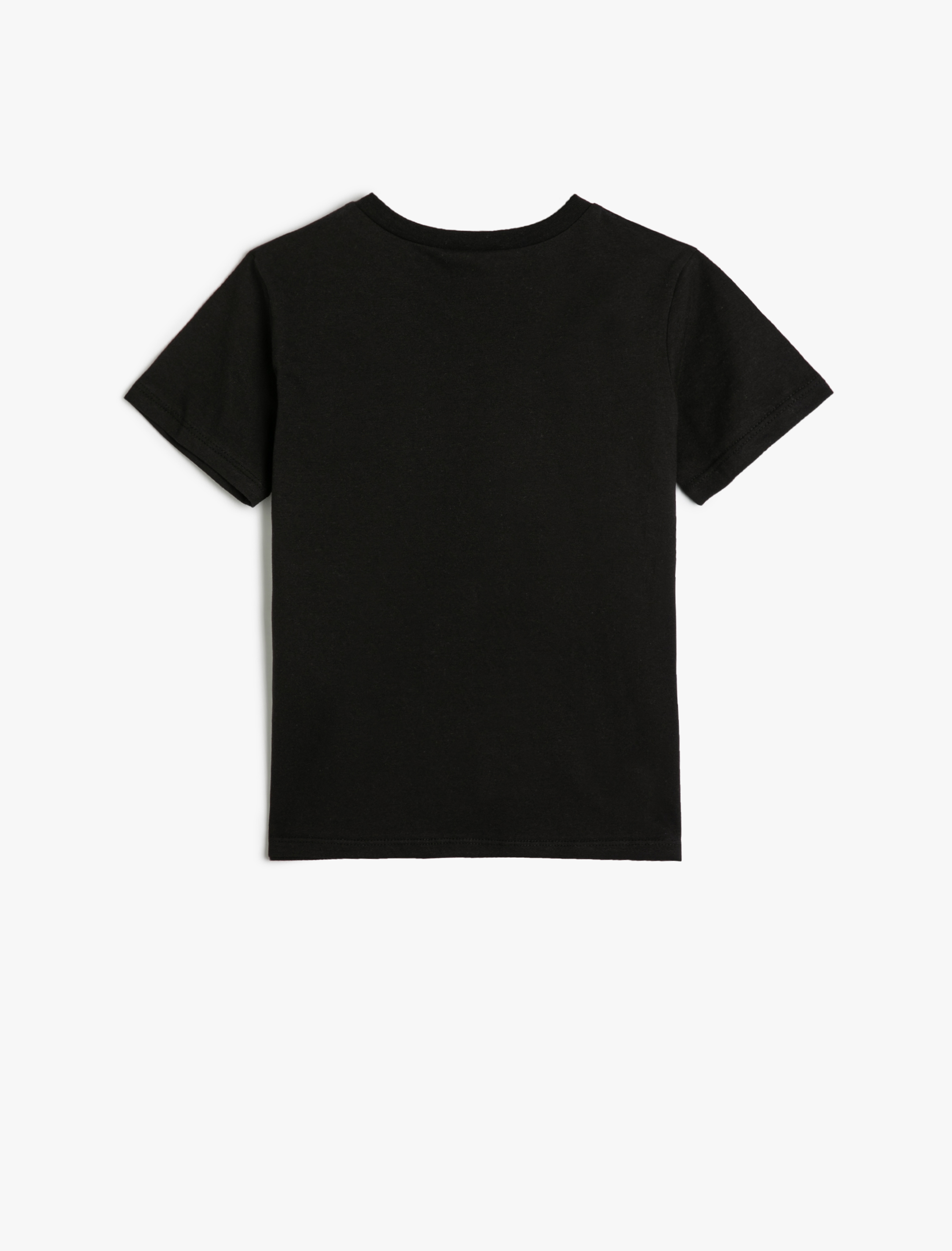  Erkek Çocuk Metalik Baskı Detaylı Dinozorlu Tişört Kısa Kollu Bisiklet Yaka Pamuklu